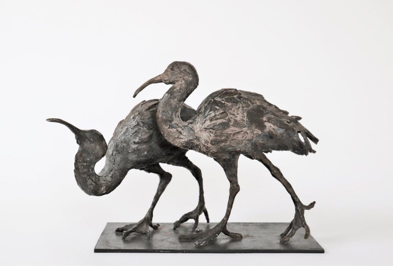 Chésade Figurative Sculpture - Two Ibises - Bronze Sculpture