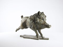 Wild Boar by Chésade - Bronze sculpture, animal art, expressionism, realism