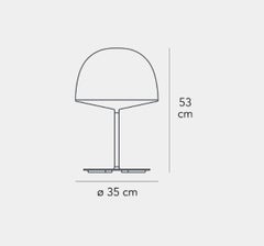 CHESHIRE - Table Lamp - Black Metal Base by Fontana Arte