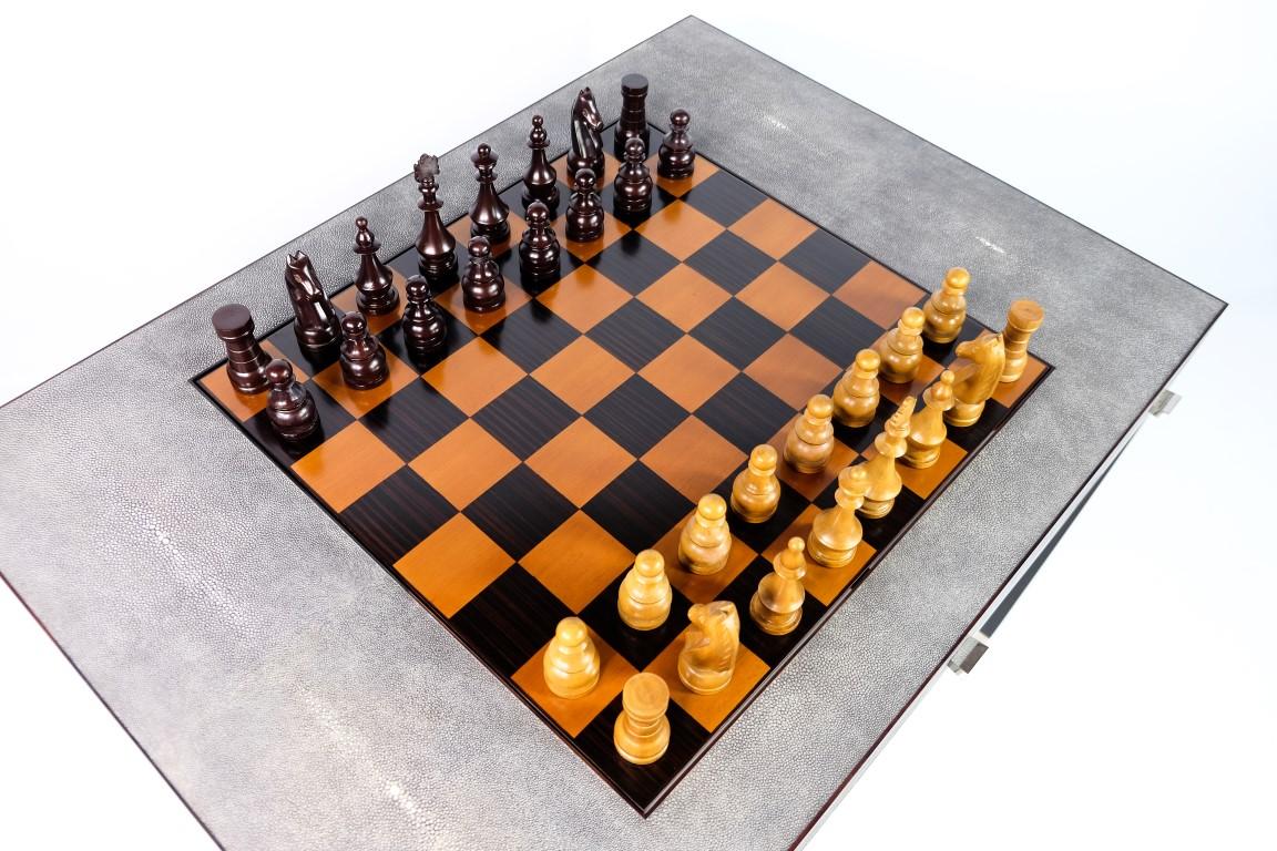 Art Deco Chess and Backgammon Game Table by Ginger Brown For Sale