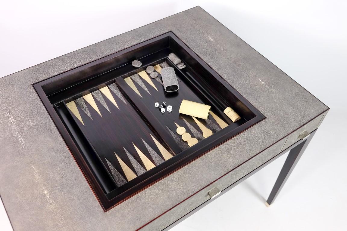 Hand-Crafted Chess and Backgammon Game Table by Ginger Brown For Sale