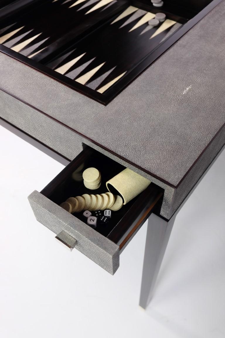 Contemporary Chess and Backgammon Game Table by Ginger Brown For Sale