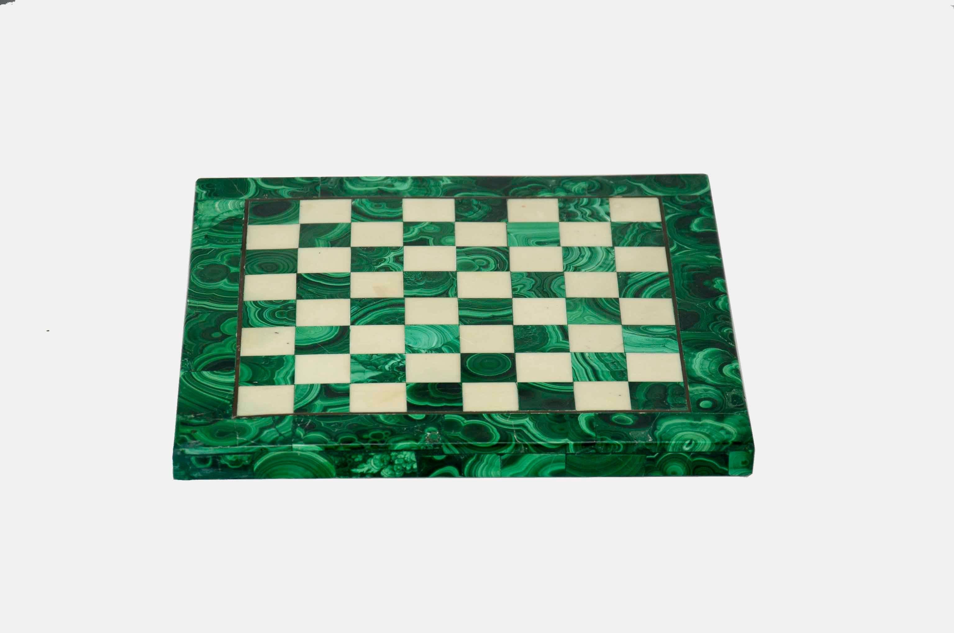 Chess Board in Malachite and Marble 1