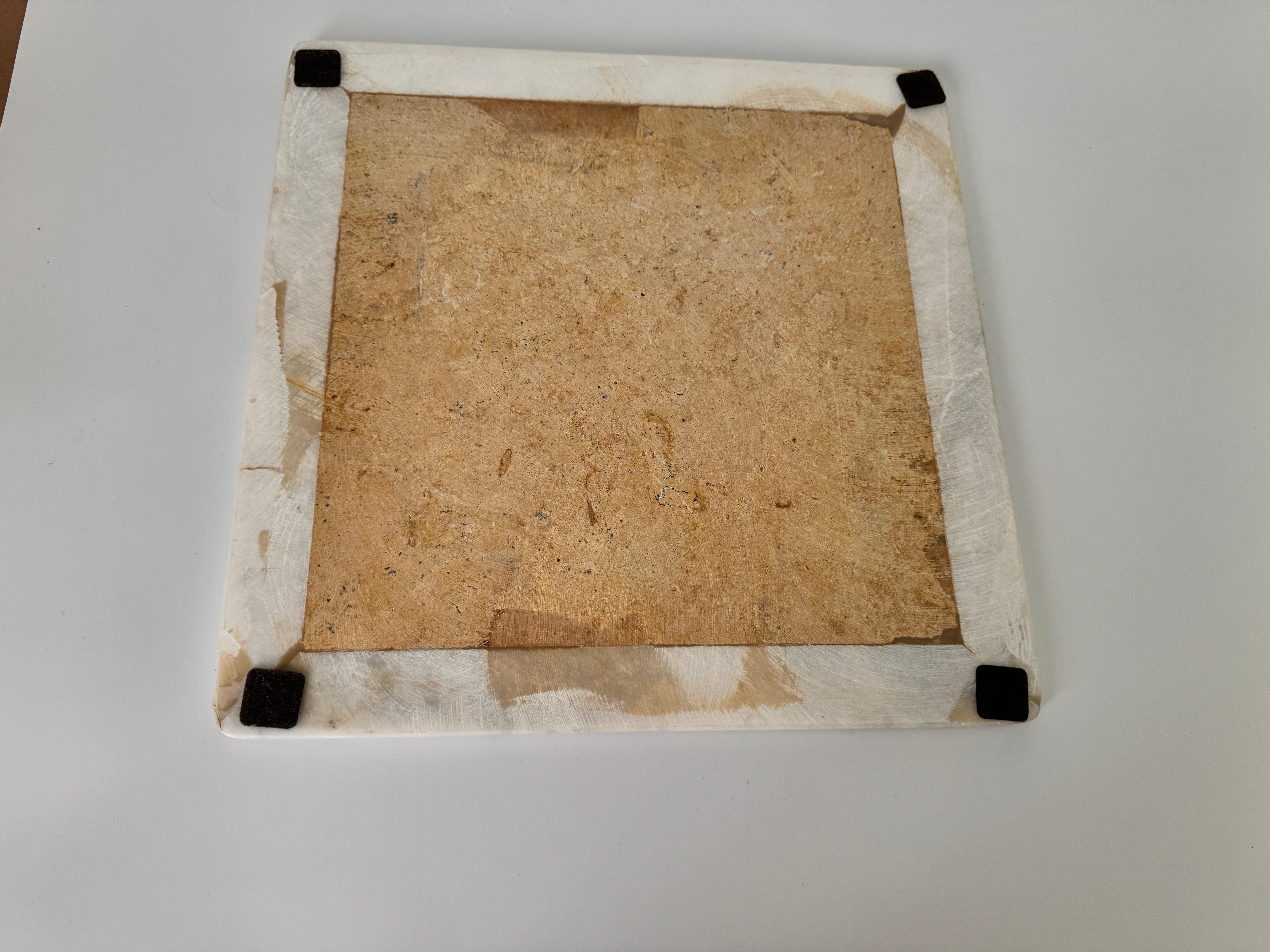 20th Century Chess Board in Onyx and Marble, White and Brown Color For Sale