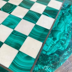 Schachbrett aus massivem Malachit und Marmor:: Italien:: 1960