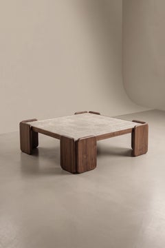 Chess center table with Lime Stripes handmade tiles and Lacquered Ivory