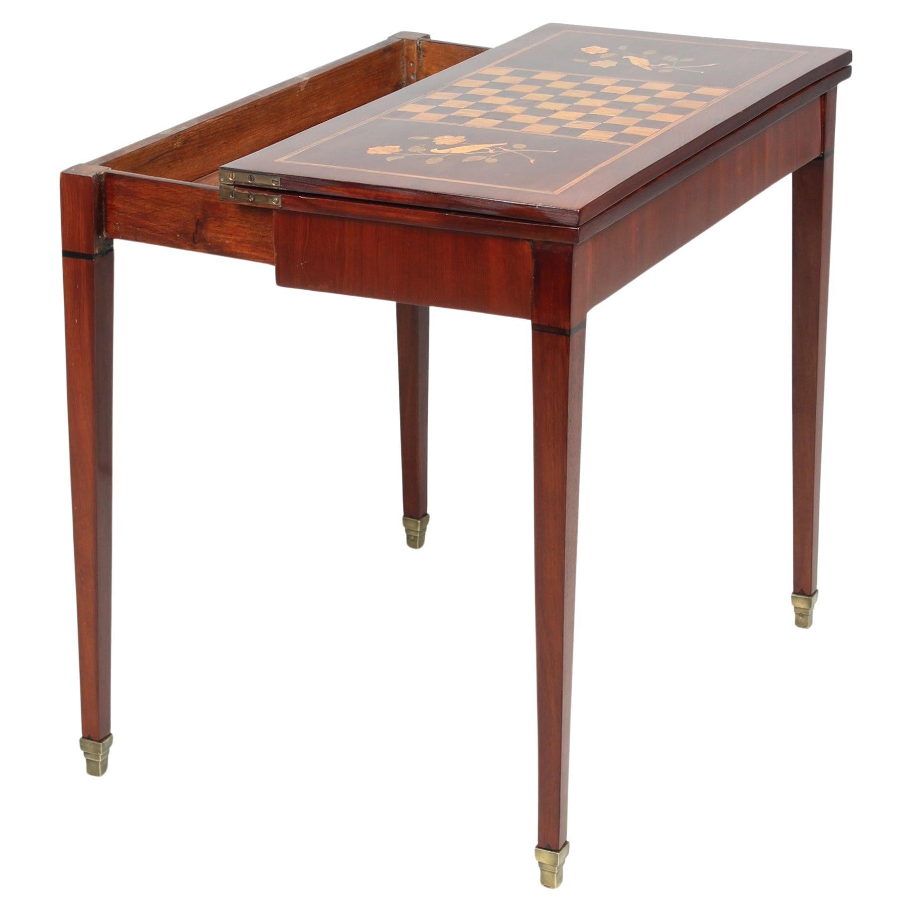 Table d'échecs de style Louis XVI, table de jeu, France, 19ème siècle en vente