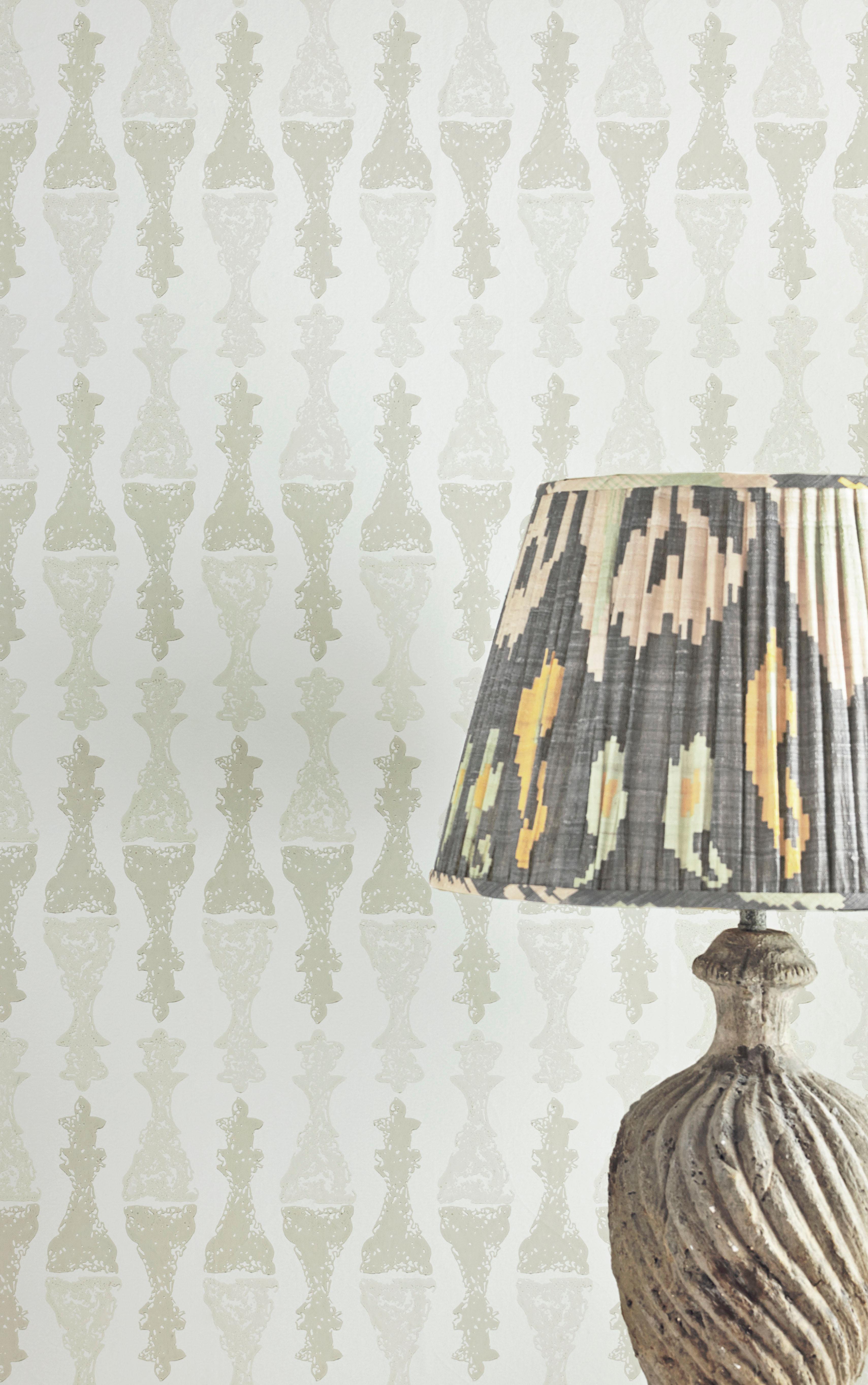 British 'Chess' Contemporary, Traditional Wallpaper in Stone For Sale