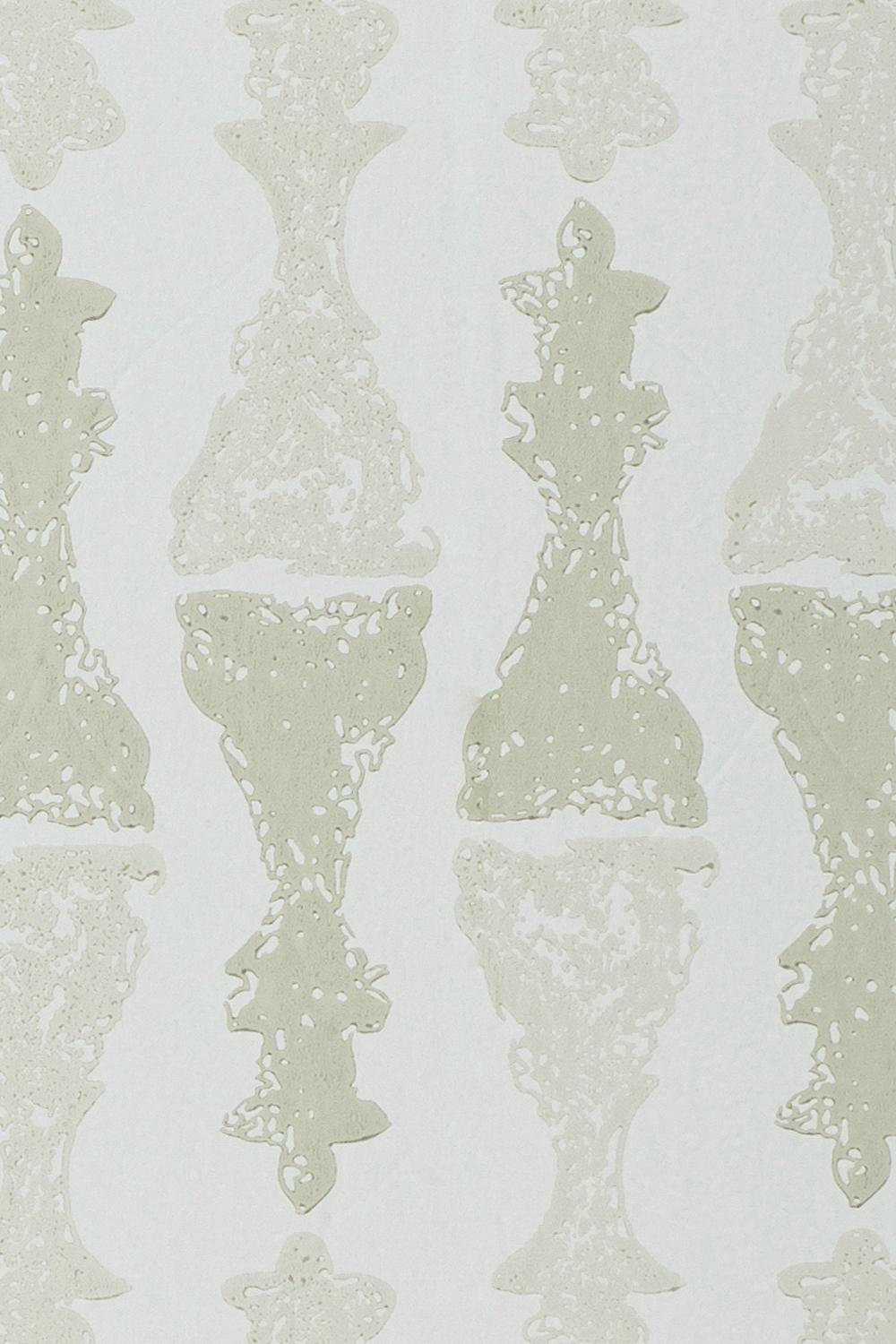 Paper 'Chess' Contemporary, Traditional Wallpaper in Stone For Sale