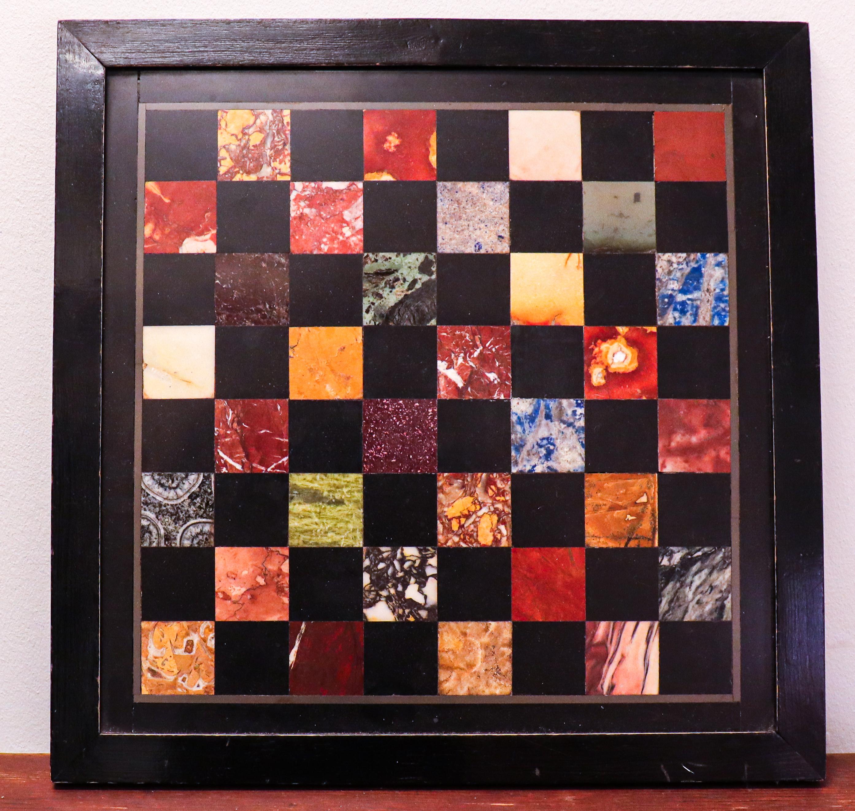 Schachspielset - Pietra Dura Marmor 19. Jahrhundert Italien im Angebot 5