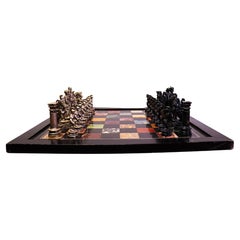 Schachspielset - Pietra Dura Marmor 19. Jahrhundert Italien