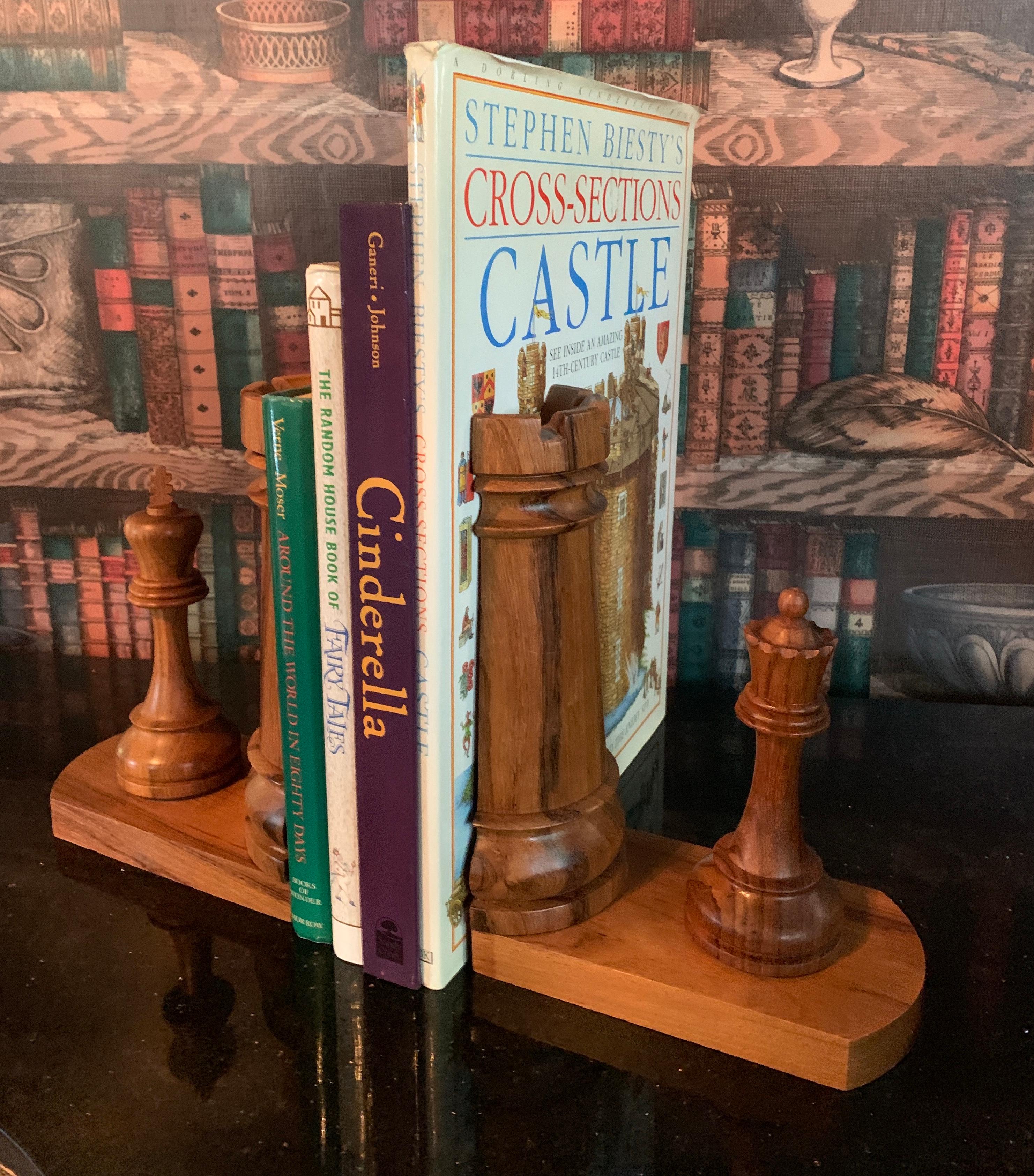 chess piece book ends