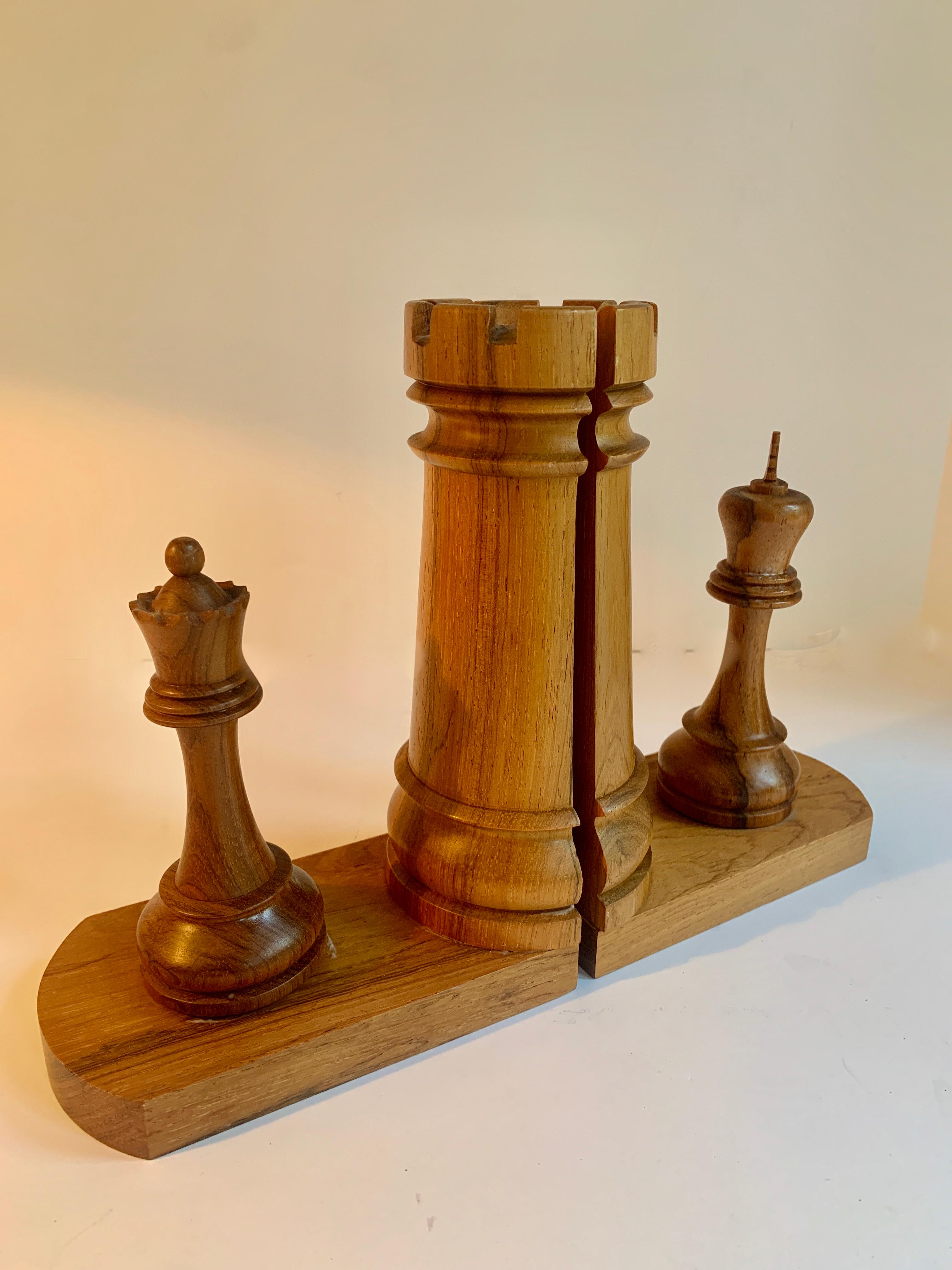 Folk Art Chess Piece Bookends