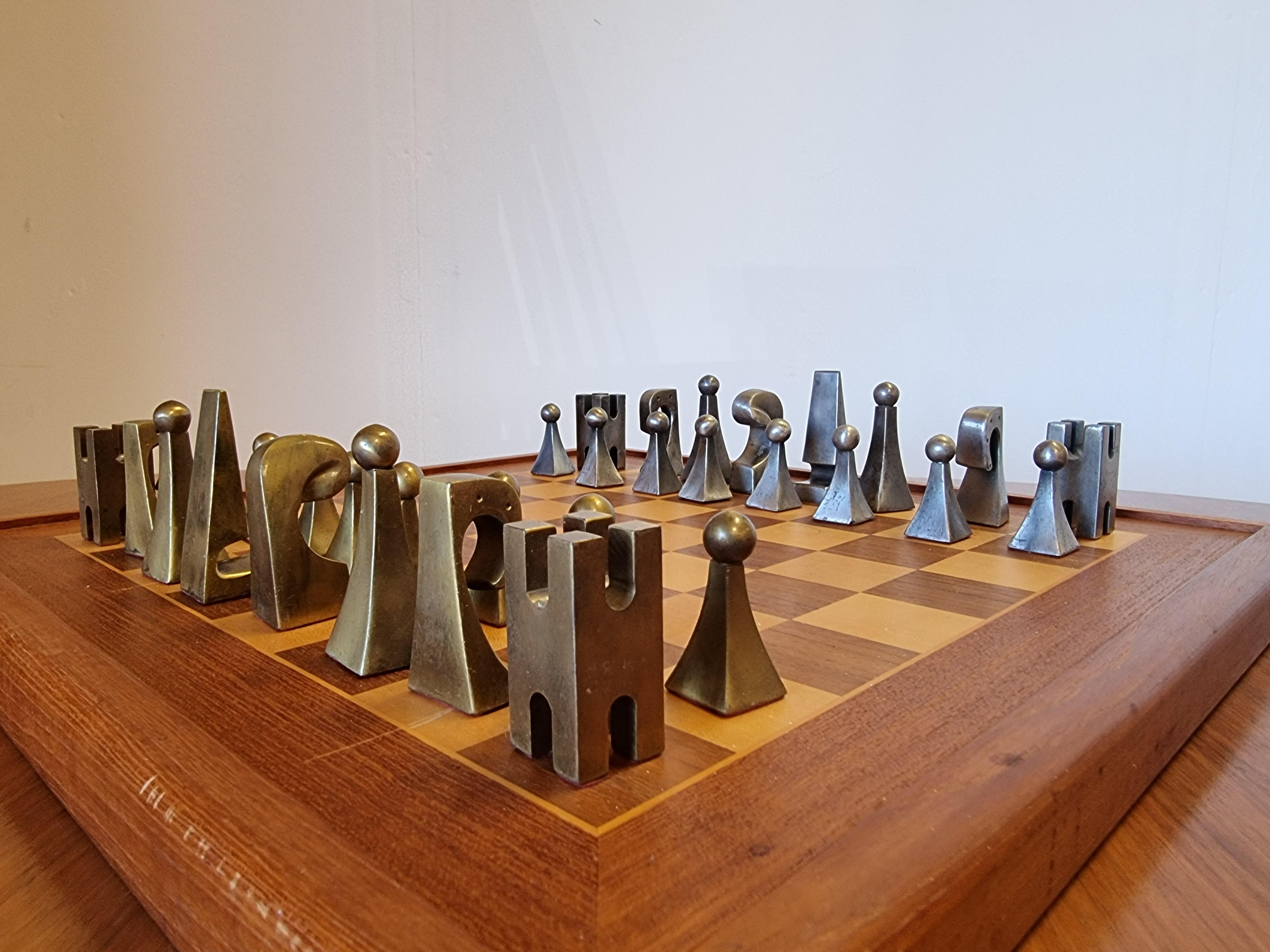 mid century chess pieces