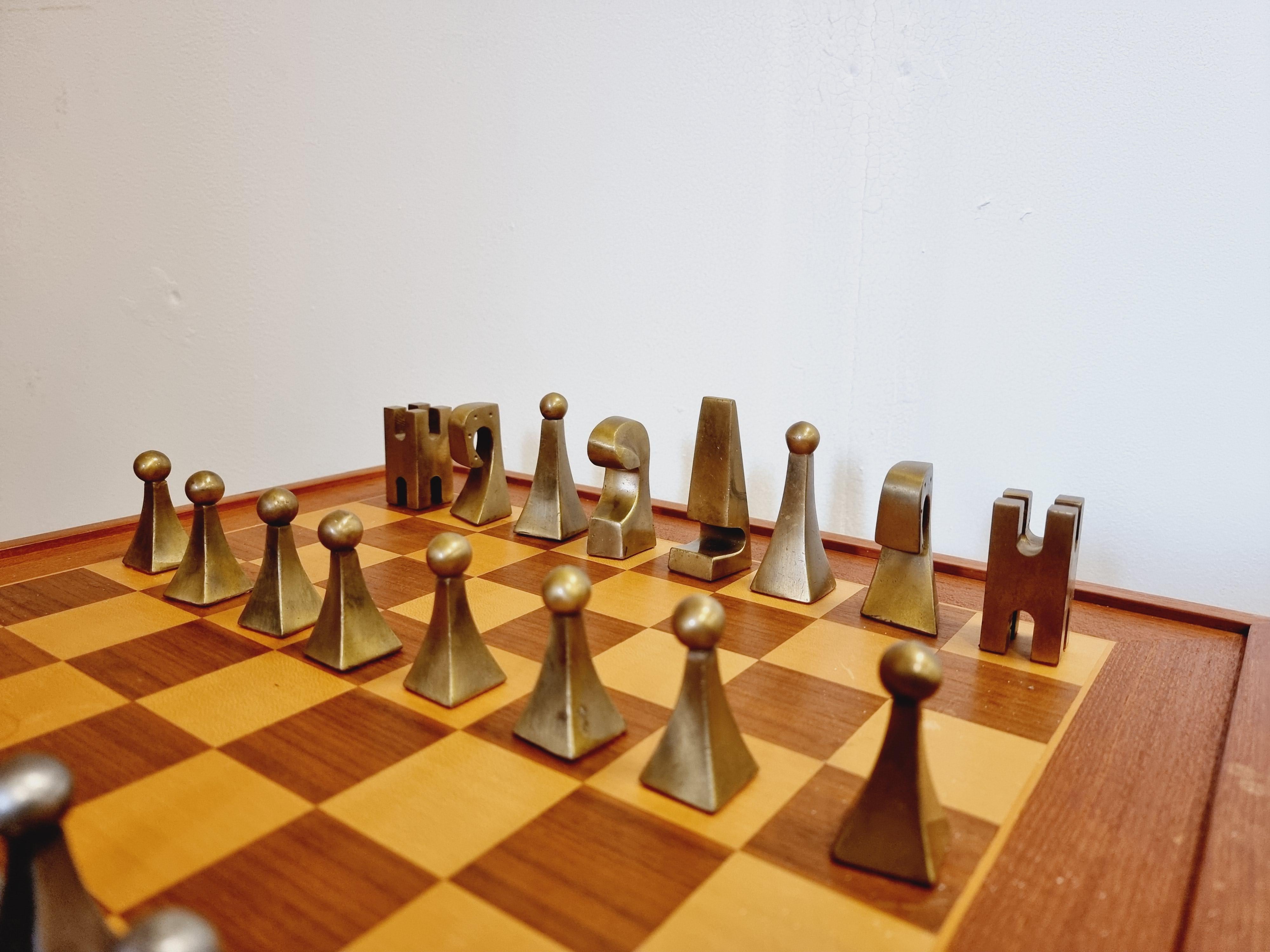 mid century modern chess pieces