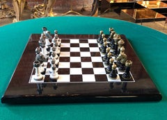 Chess Set and Chess Board in Plexiglass and Metal, Italy, 1970s