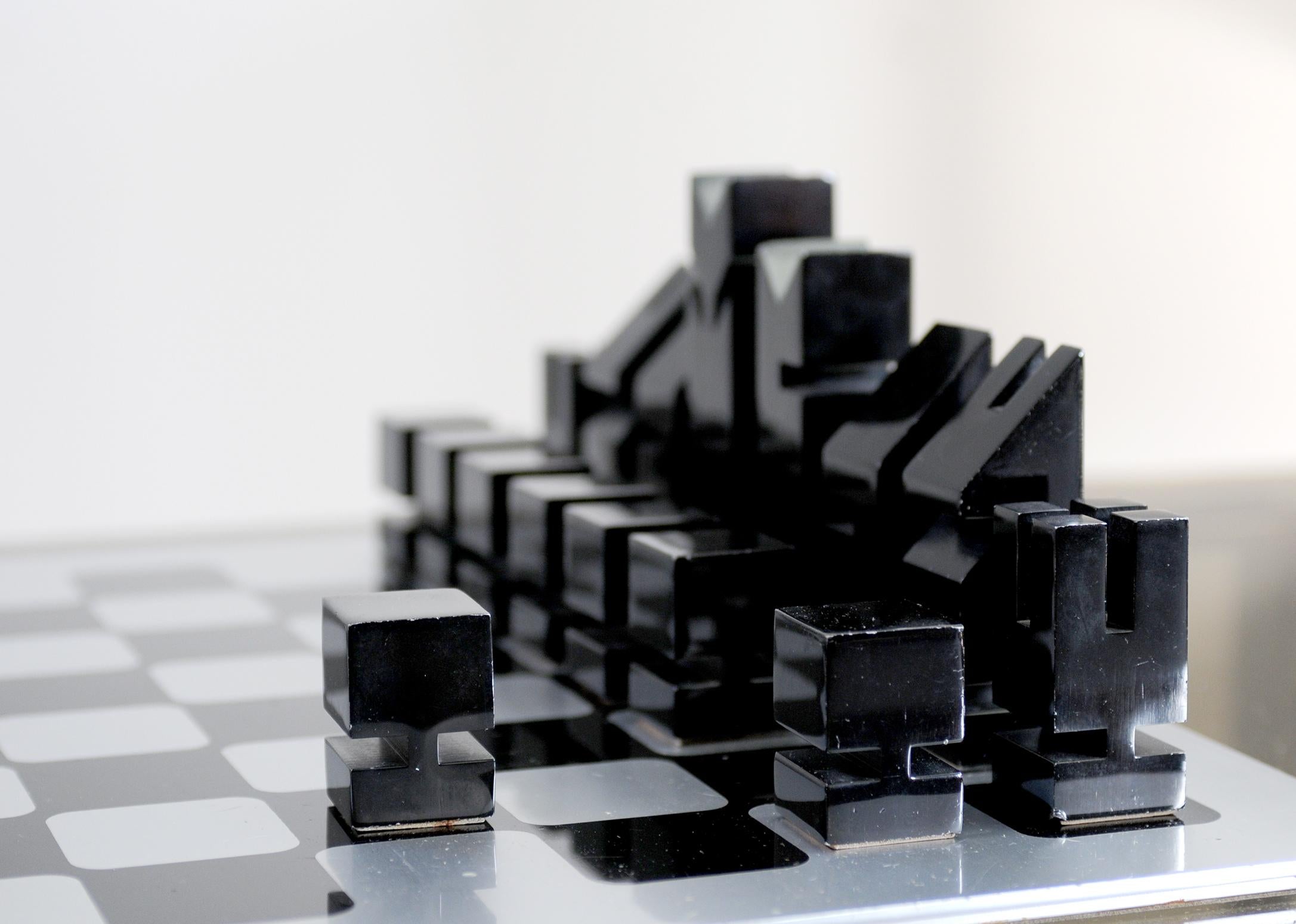 Anodized Chess Set by Walter and Moretti, No. 1 of Pre-Production, France, 1970