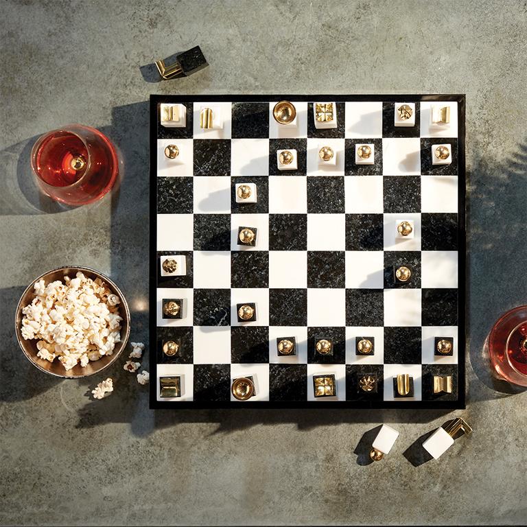 Schachspiel (Gold) im Angebot