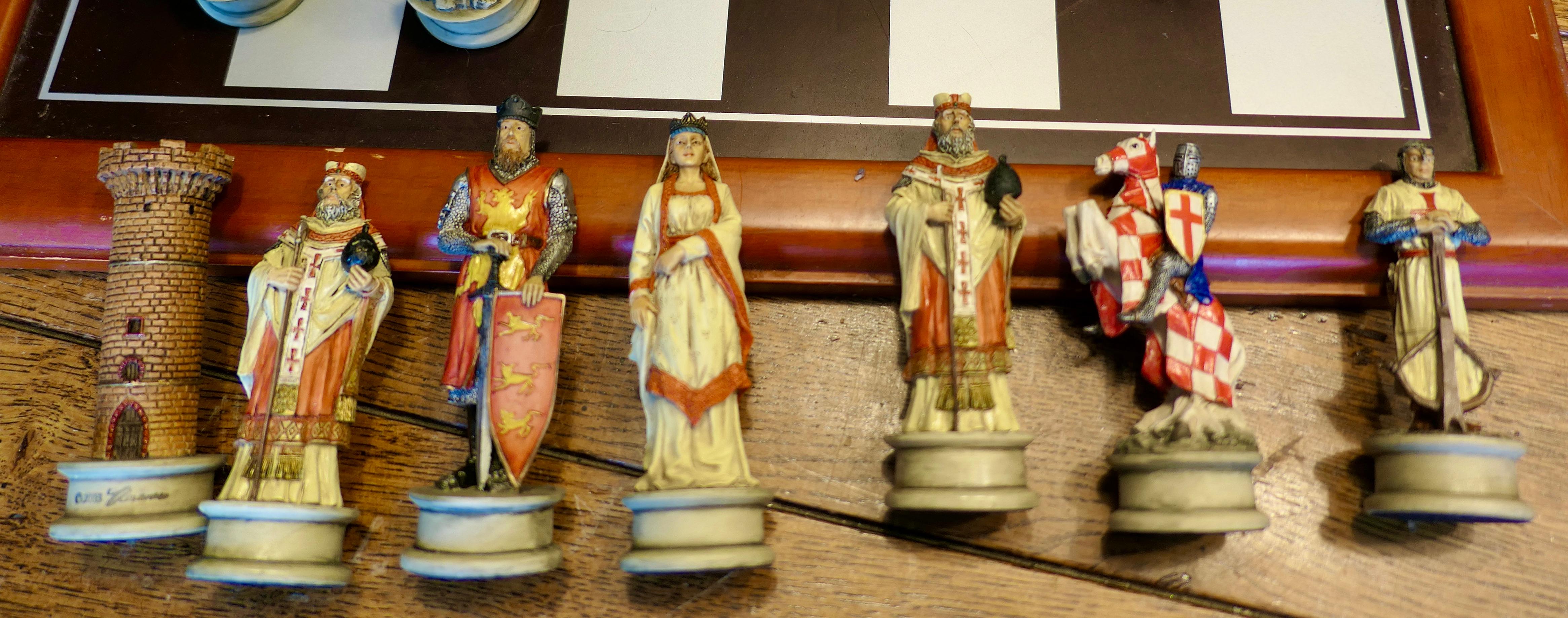 Chess Set with Crusader and Saracen Figures  An interesting slant on the game   For Sale 1