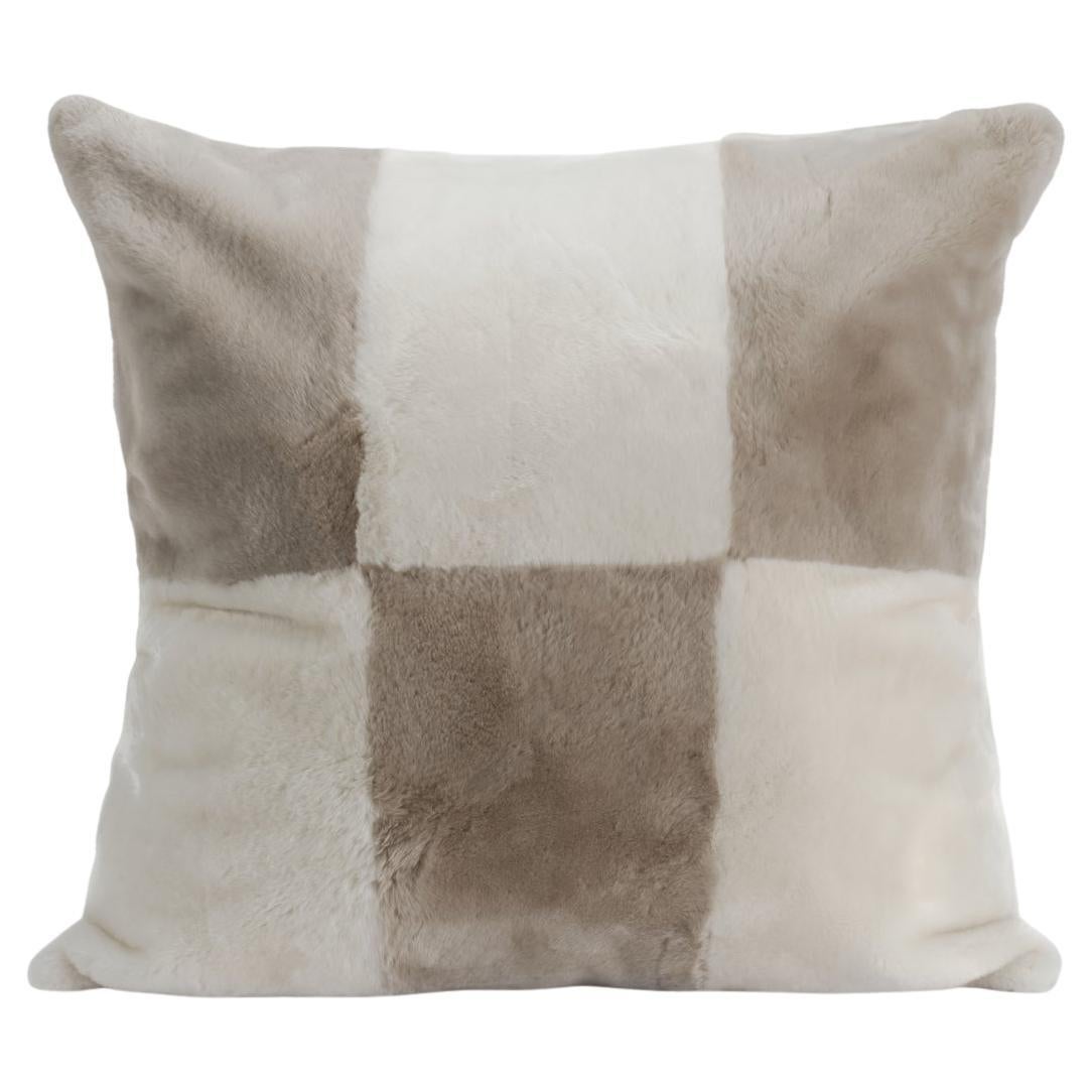 Chess South American Beaver Castorino Luxury Fur Pillow Cushion by Muchi Decor