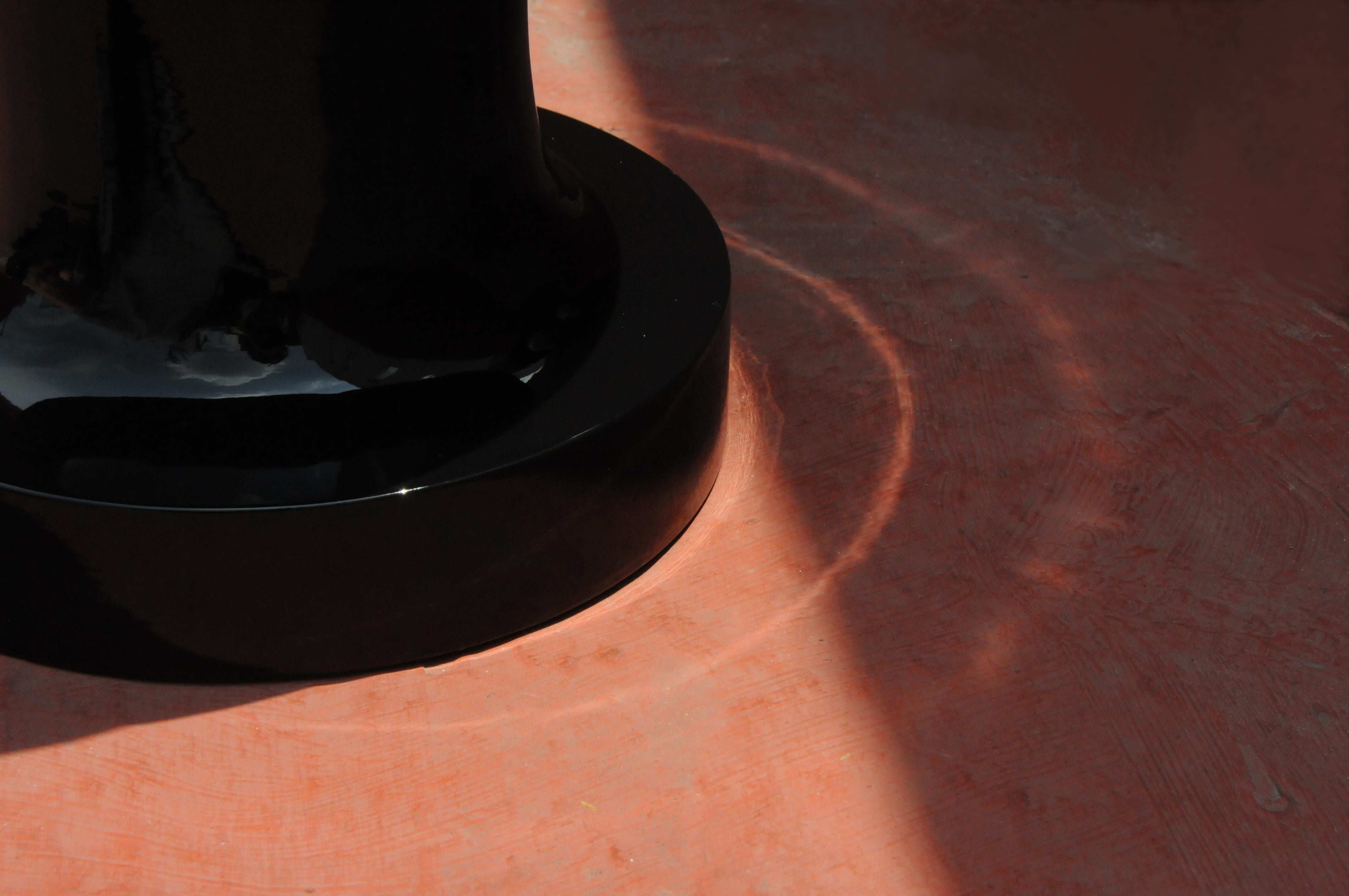Turned Chess Stool / Sculptural Side Table Convex For Sale