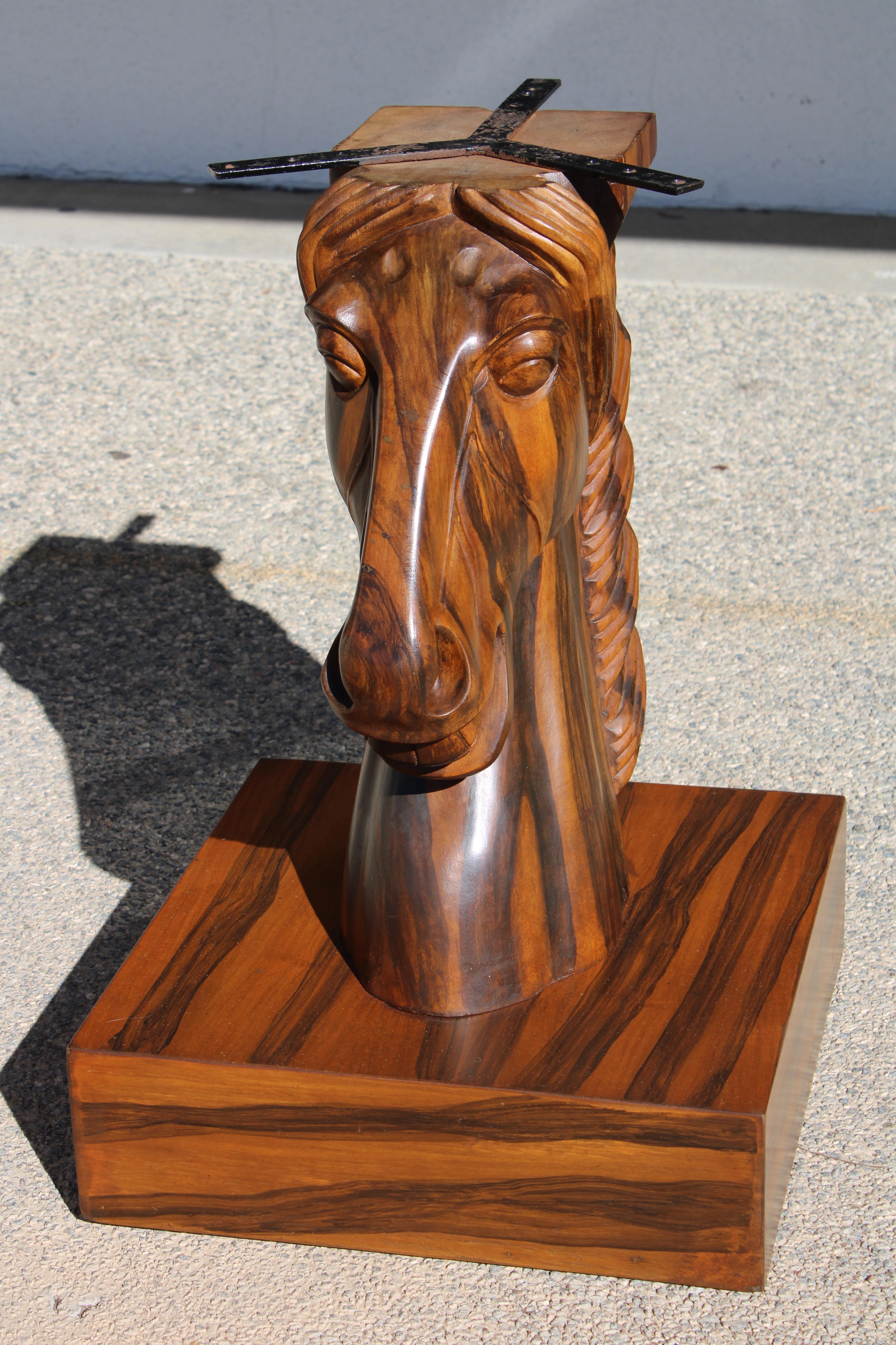 Chess Table with Horse Head Base, Complete Set For Sale 3