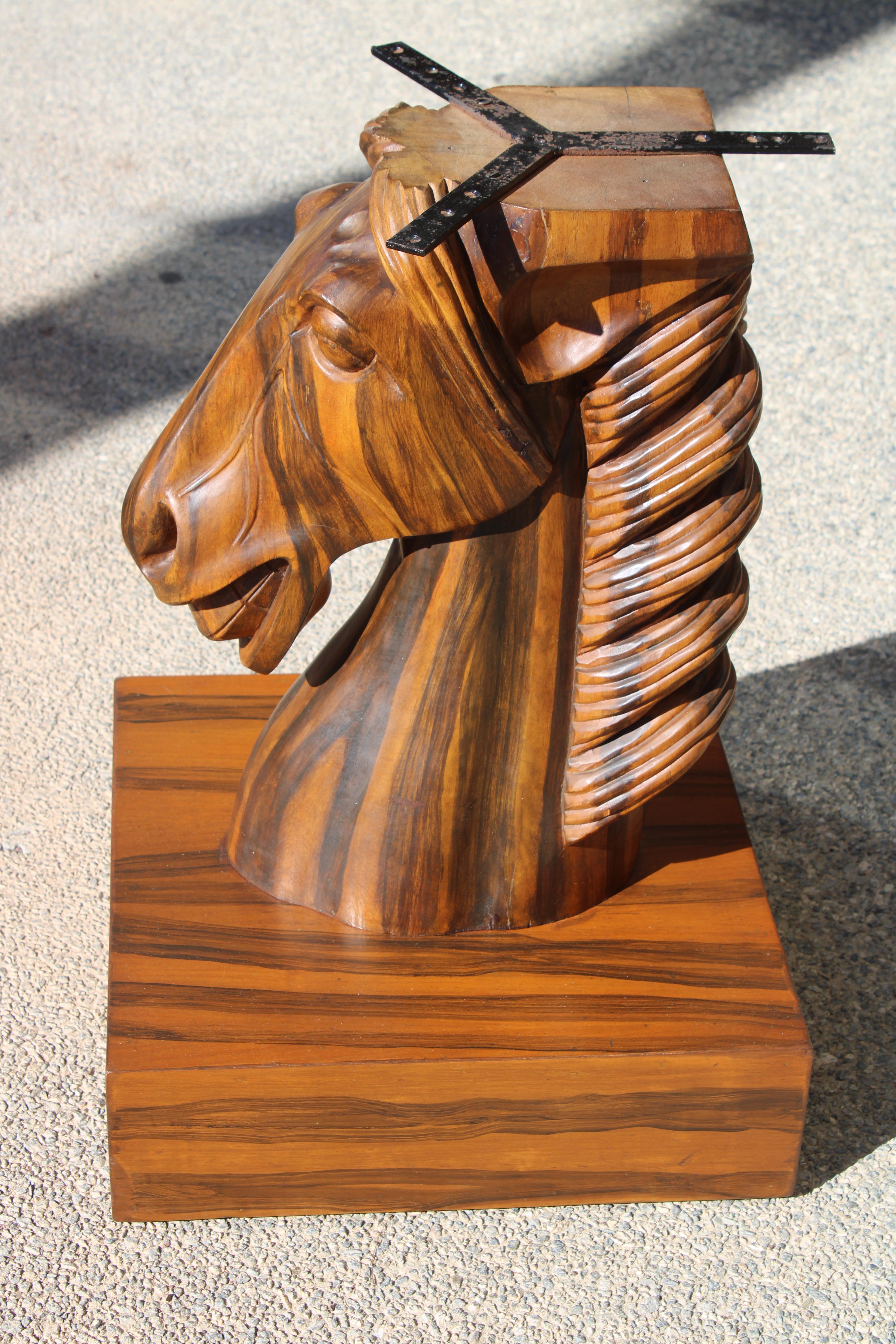 Chess Table with Horse Head Base, Complete Set For Sale 2