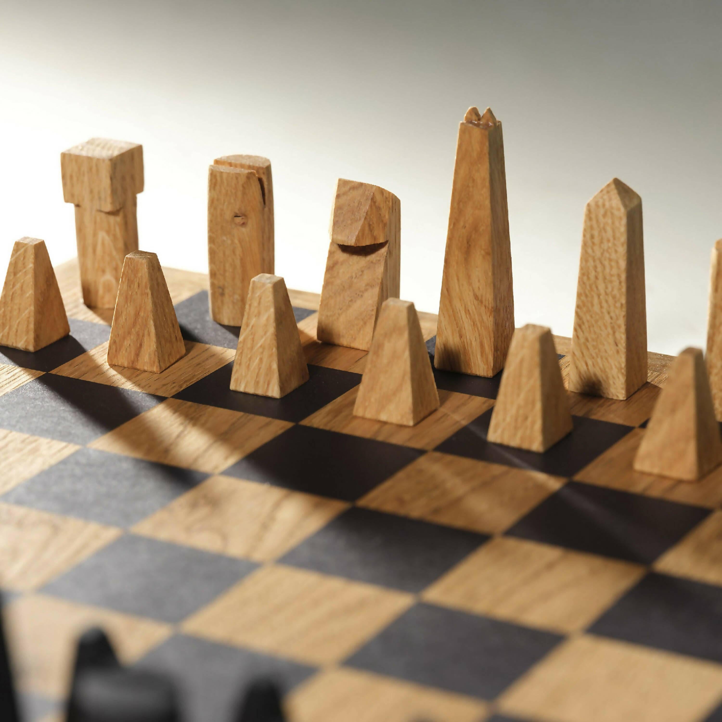 Modern Chessboard, Contemporary Design, Solid Oak & Valchromat, XXIst Century. For Sale