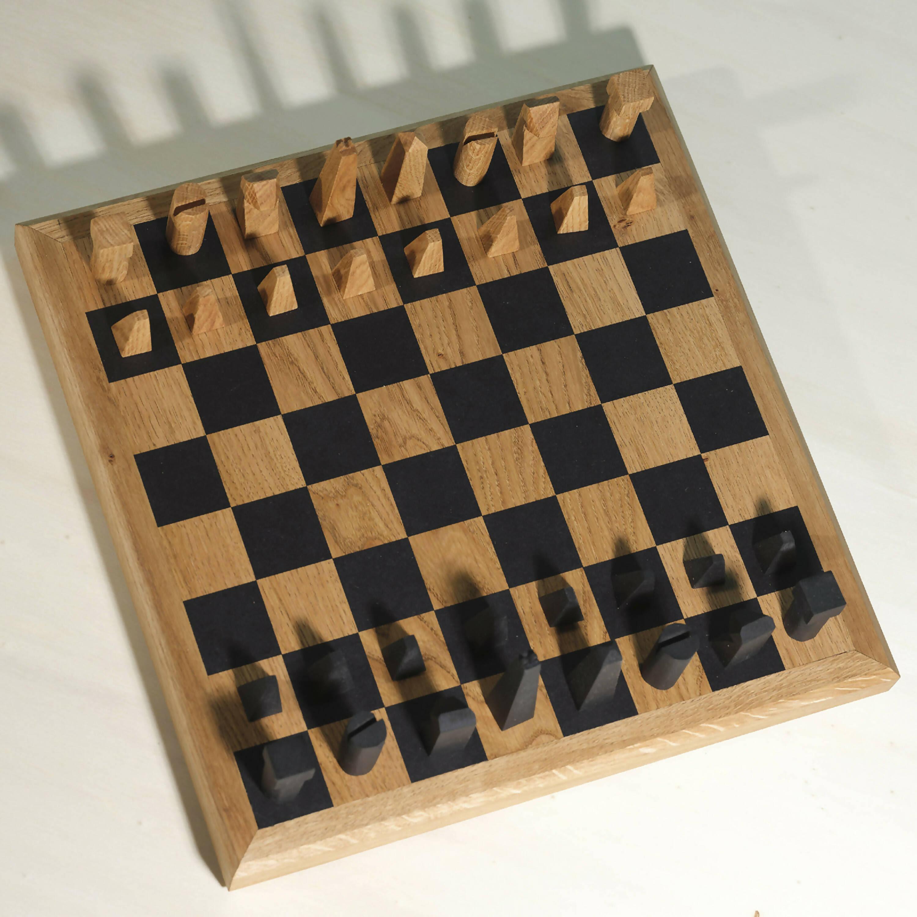 Chessboard, Contemporary Design, Solid Oak & Valchromat, XXIst Century. For Sale 1