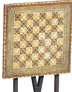 Mesa con tablero de ajedrez - siglo XIX