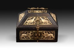 Chest. Bone, Wood, Metal Fittings. After Romanesque Models, 20th Century