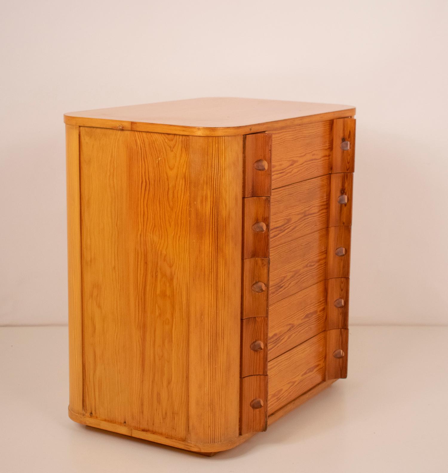 Mid-Century Modern Chest by Jordi Vilanova, Pine, Spain, 1970s