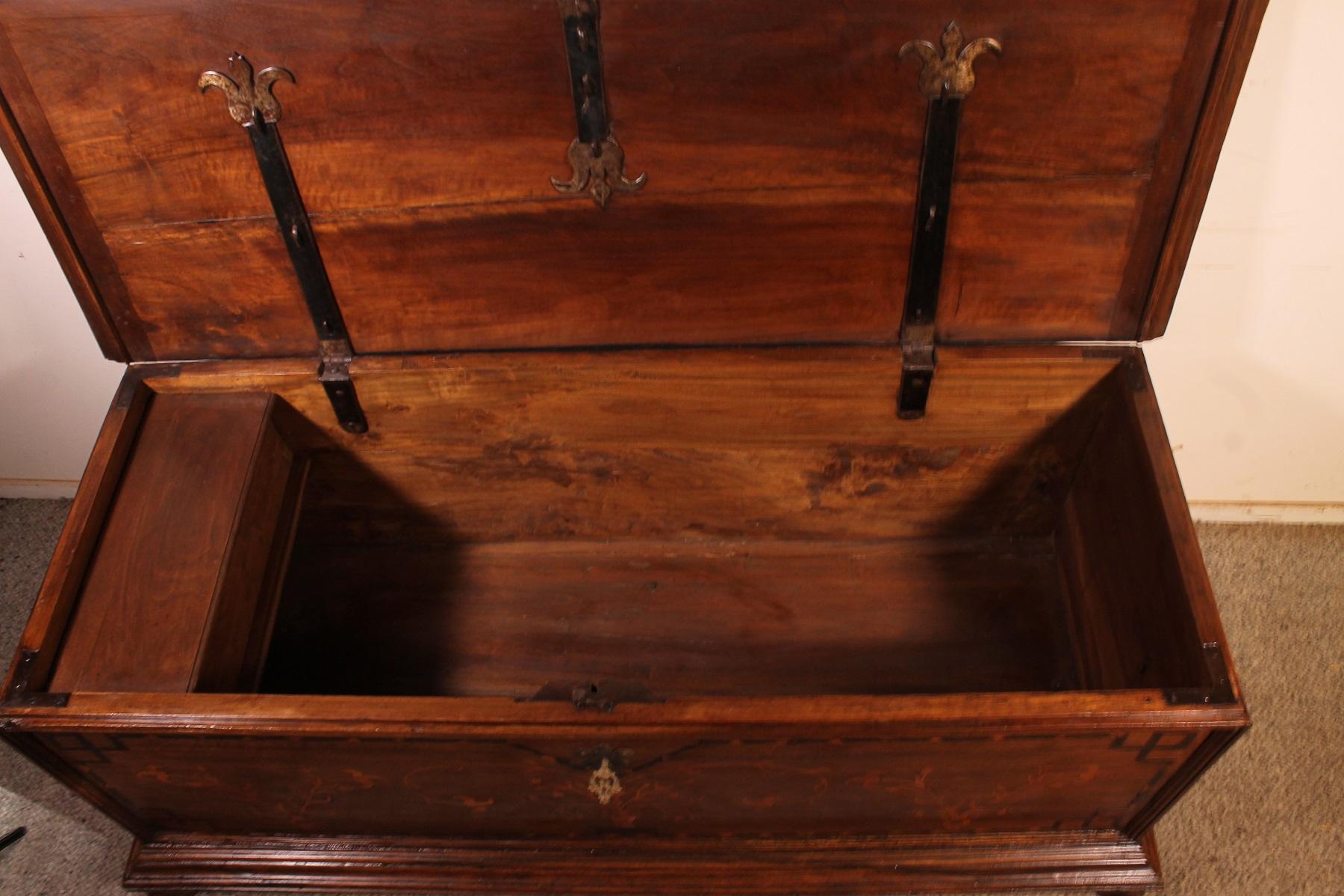 Chest Called Cassone from the Italian Renaissance in Walnut, 17th Century 10