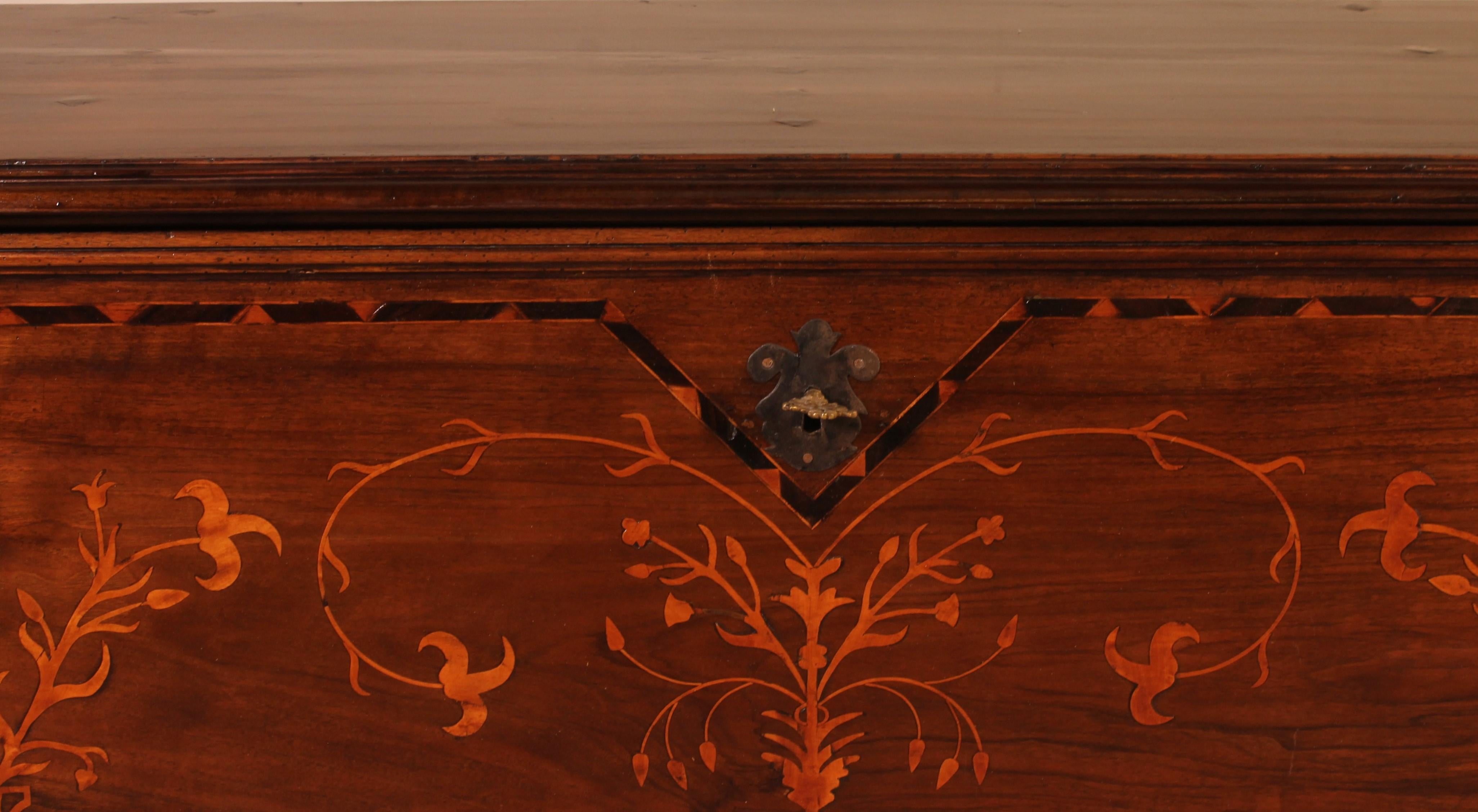 Chest Called Cassone from the Italian Renaissance in Walnut, 17th Century 2