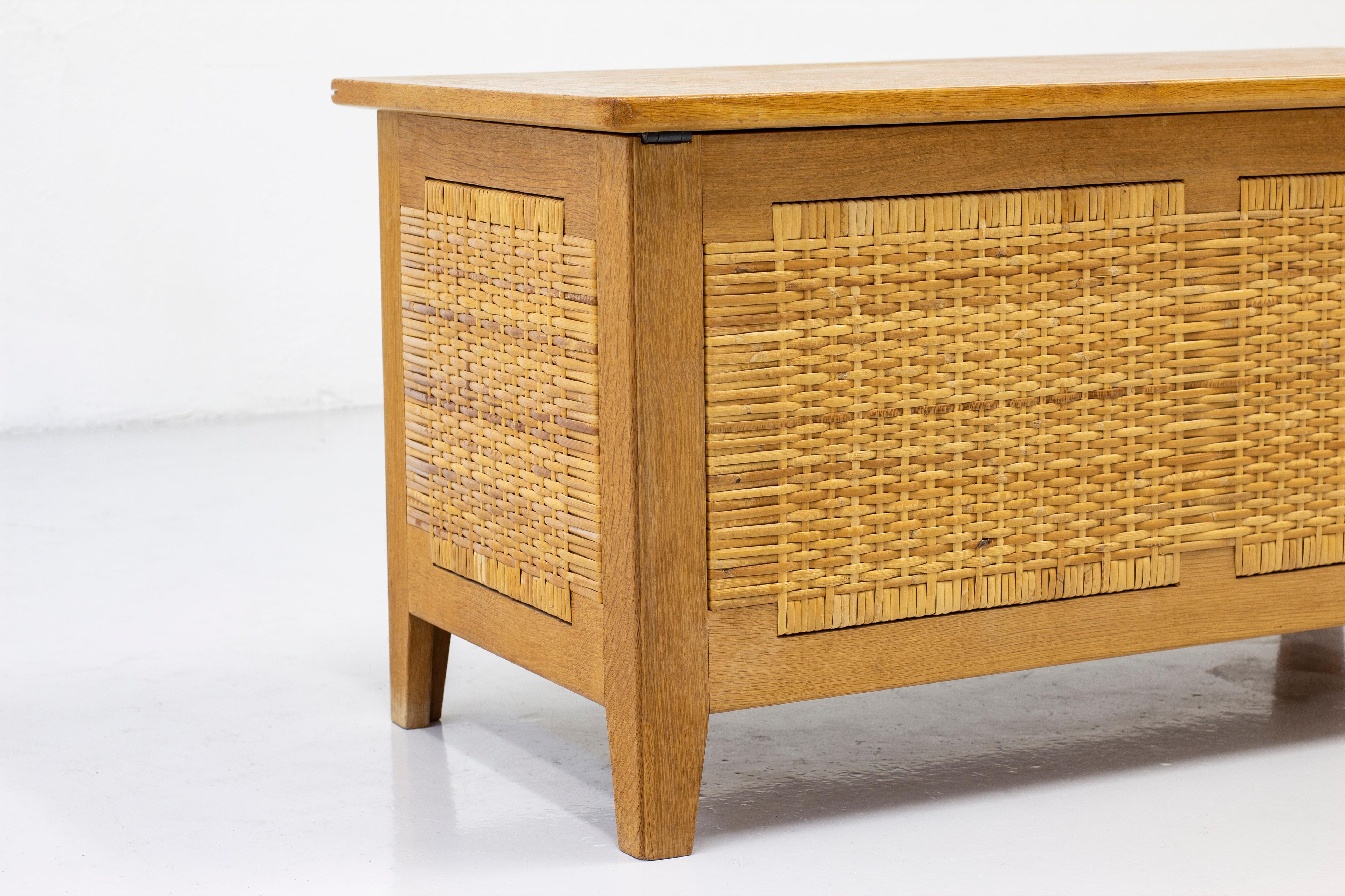 Chest in Oak and Cane Webbing by Kai Winding, Denmark, 1950s 5
