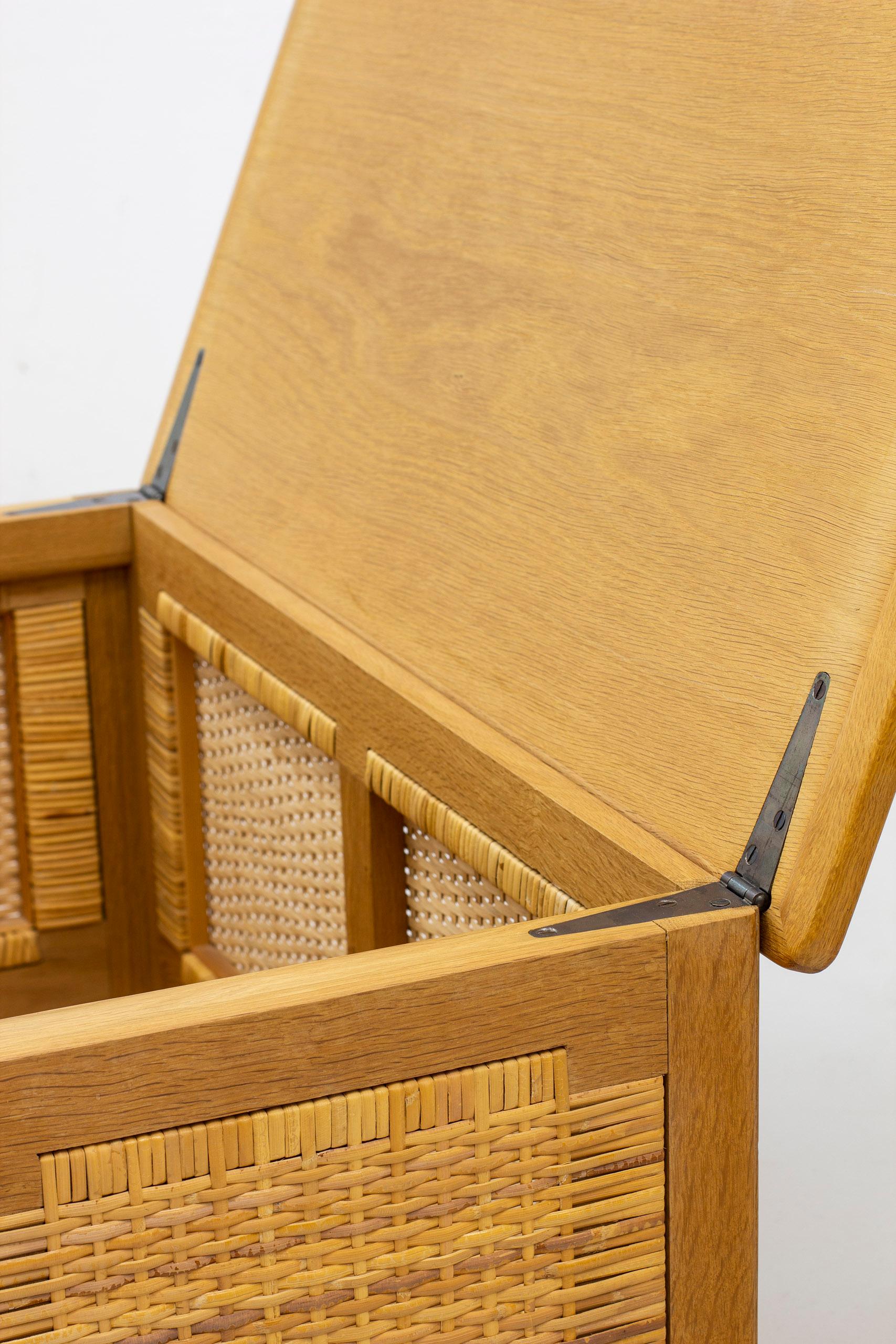 Chest in Oak and Cane Webbing by Kai Winding, Denmark, 1950s 1