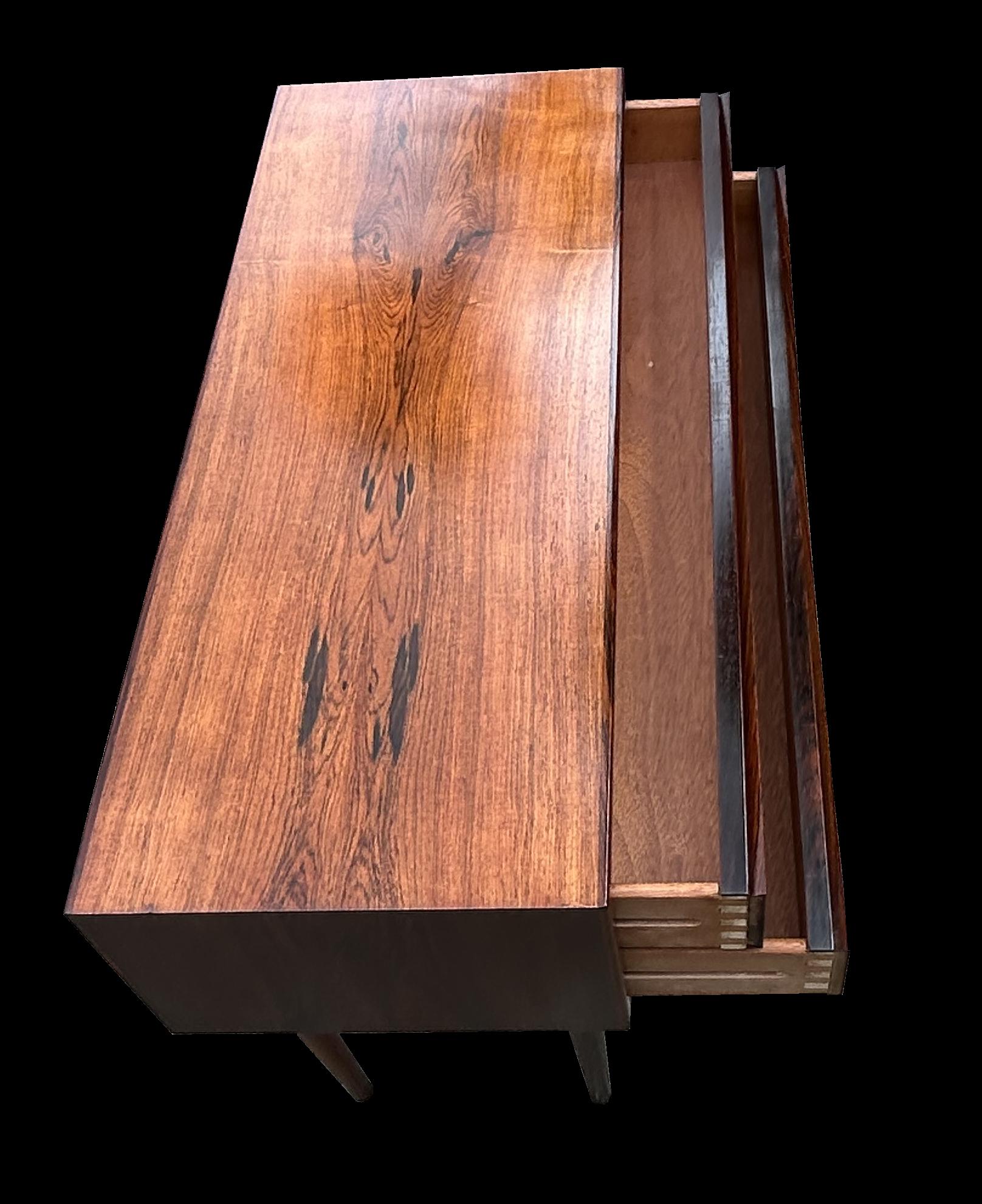 Danish Chest Of 2 Drawers By Neils Clausen In Santos Rosewood For Sale