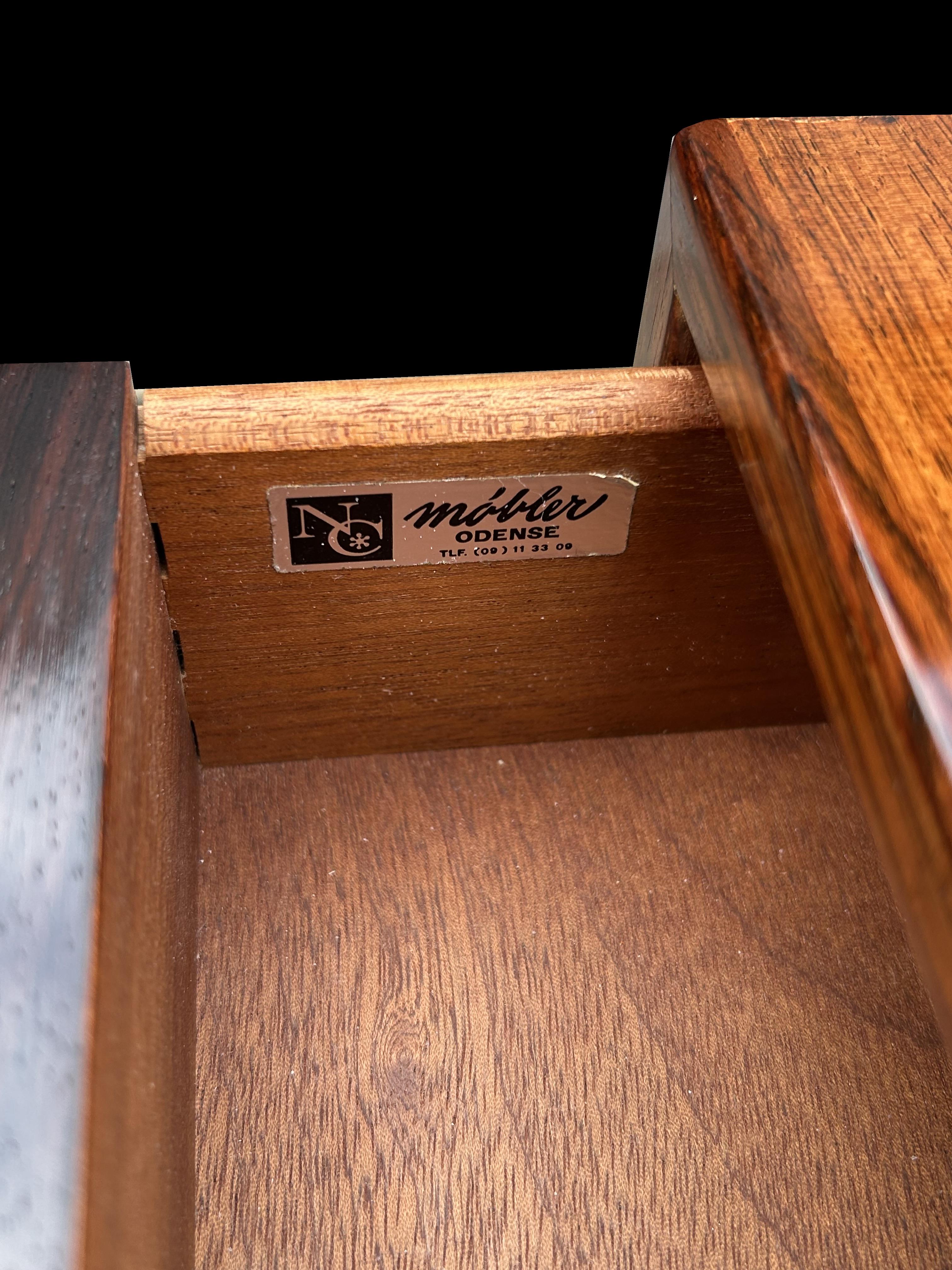 20th Century Chest Of 2 Drawers By Neils Clausen In Santos Rosewood For Sale