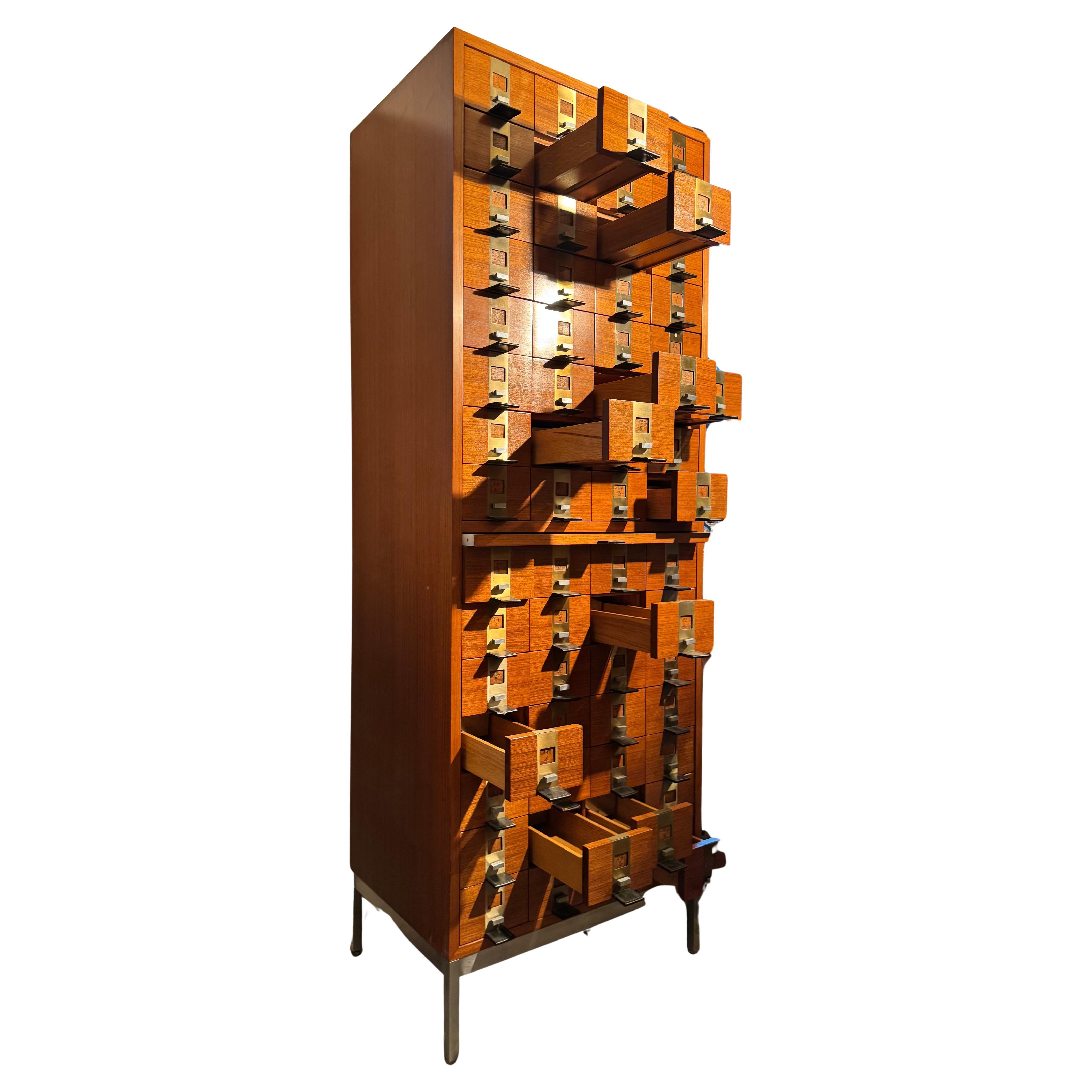 Chest of 60 Drawers designed by Philippe Neerman by De Coene and Knoll, 1958 in vendita 3