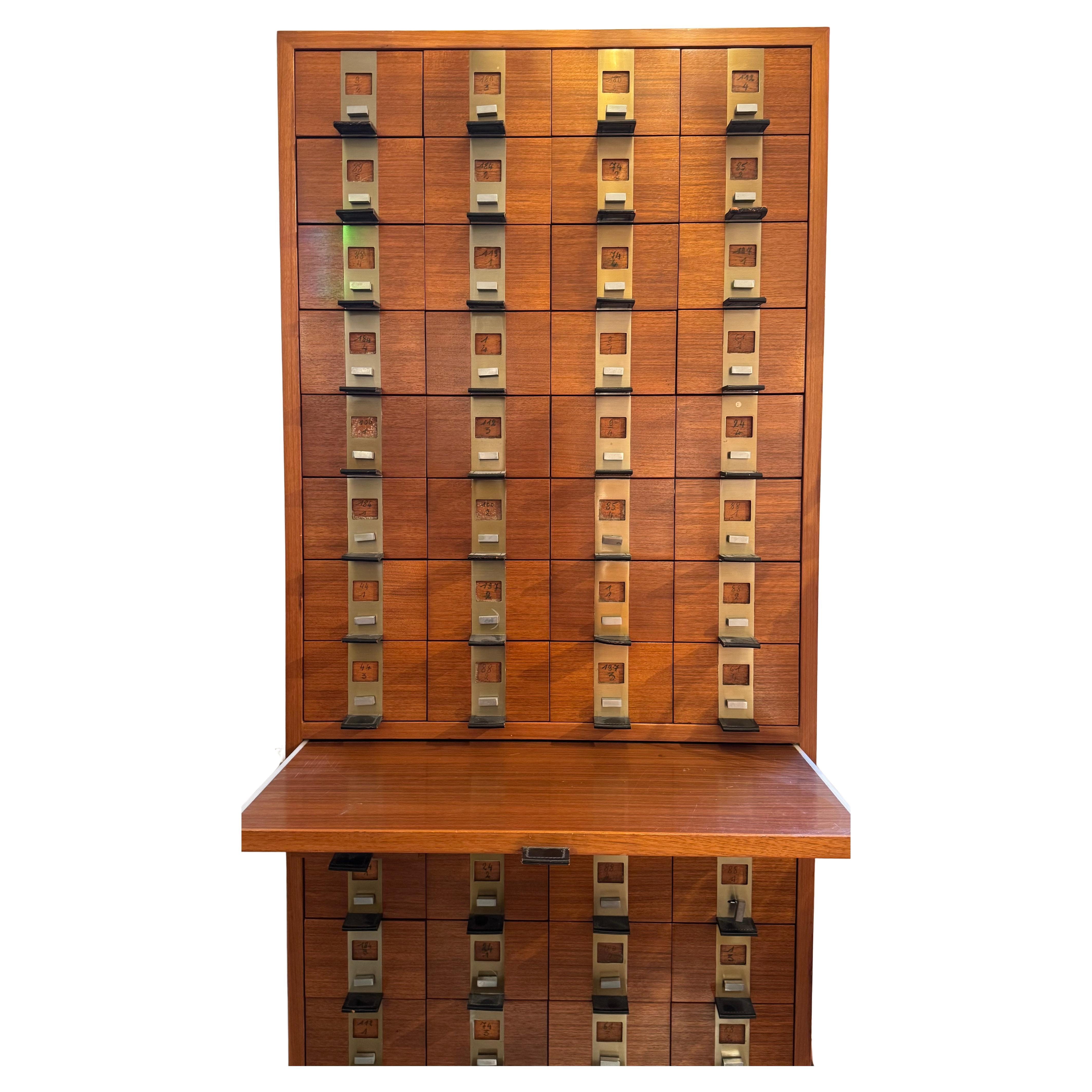 Mid-Century moderno Chest of 60 Drawers designed by Philippe Neerman by De Coene and Knoll, 1958 in vendita