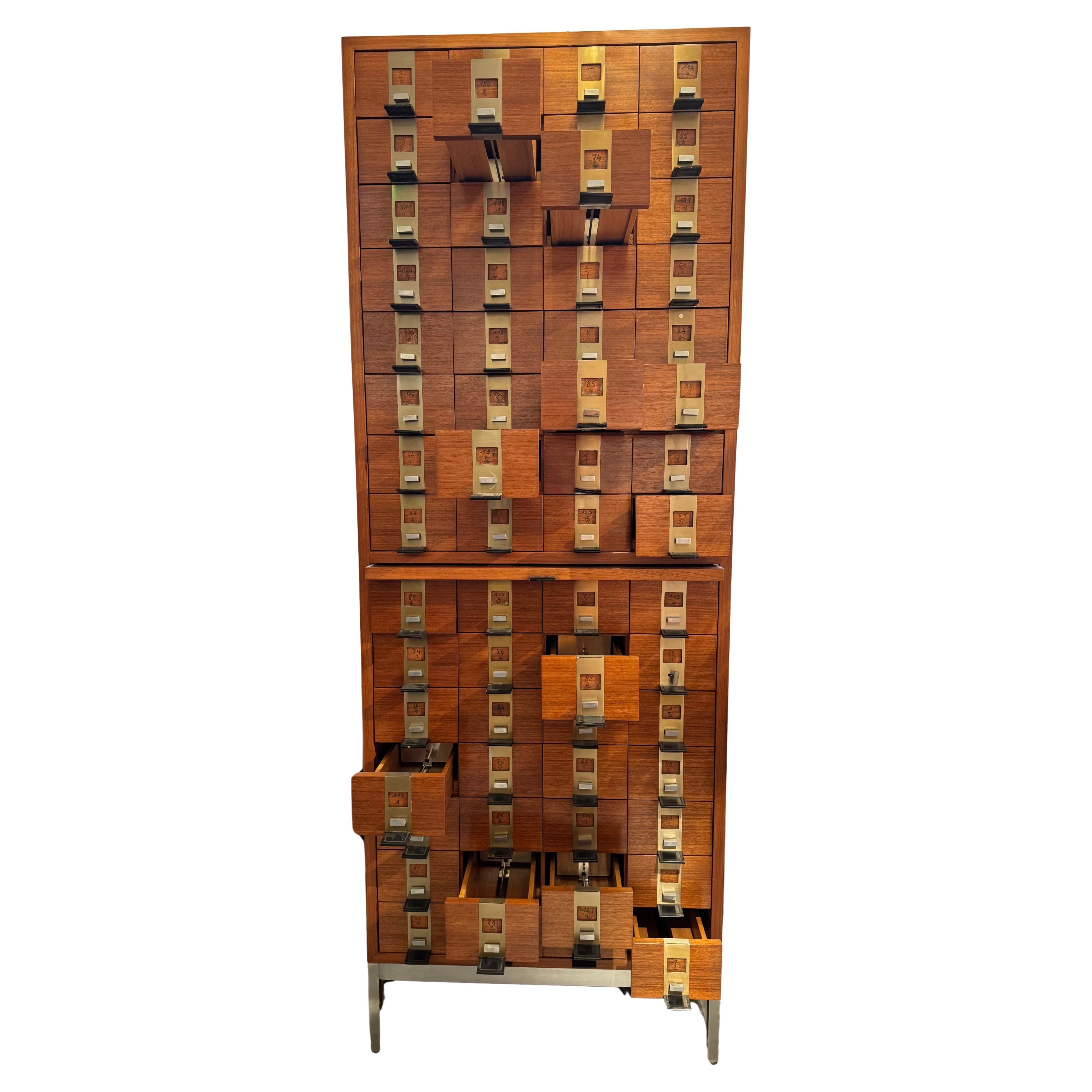 Belga Chest of 60 Drawers designed by Philippe Neerman by De Coene and Knoll, 1958 in vendita