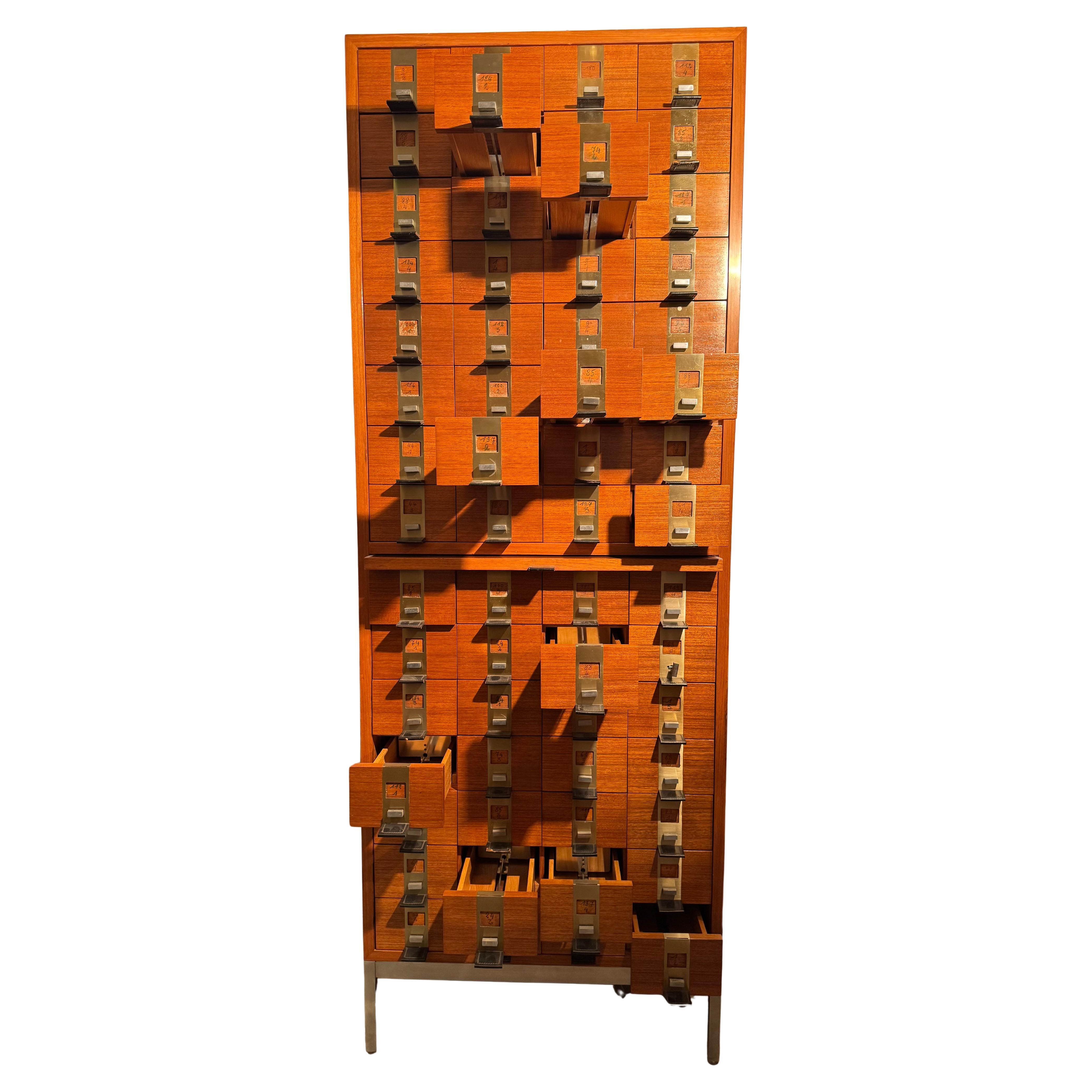 Chest of 60 Drawers designed by Philippe Neerman by De Coene and Knoll, 1958 In condizioni buone in vendita a Antwerp, BE