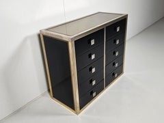 Cassettiera laccata nera di Renato Zevi, Italia, 1970