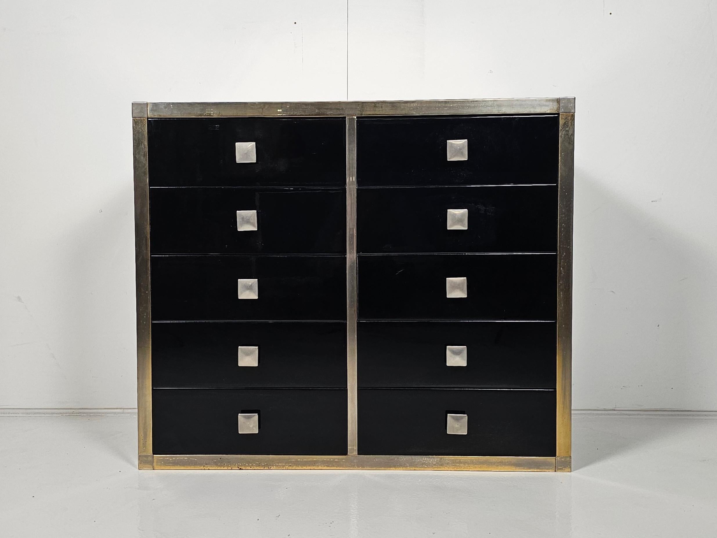 Cómoda lacada en negro de Renato Zevi, Italia, 1970 Moderno de mediados de siglo en venta