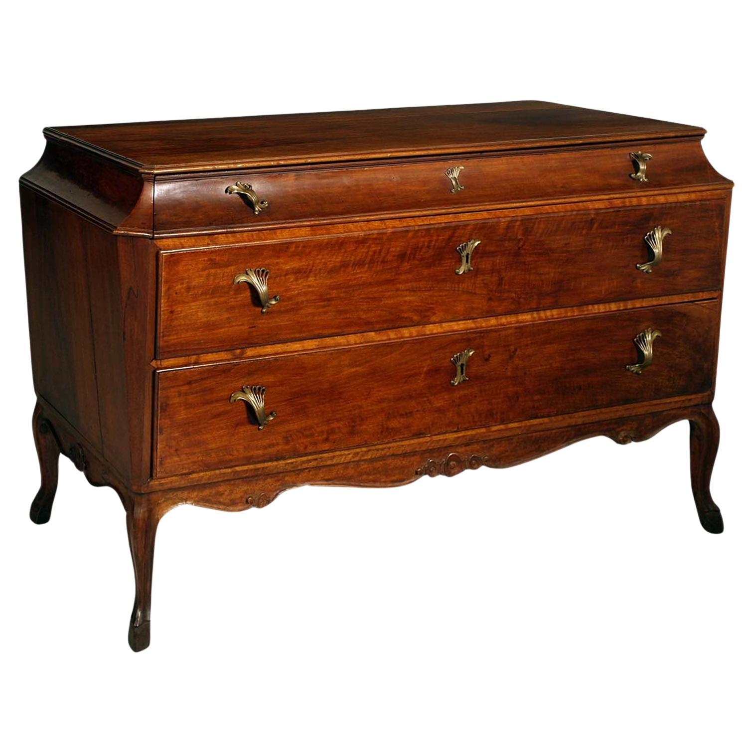 Chest of Dravers Venetian Commode 18th Century Urn Shaped in Walnut Louis XV