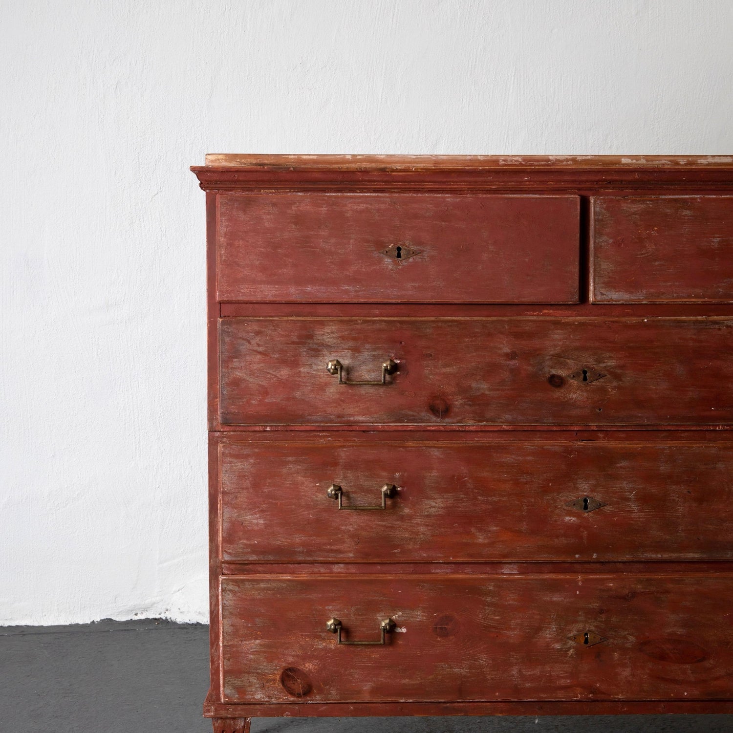 Chest Of Drawer Dresser Gustavian Swedish Red Rustic Sweden At 1stdibs