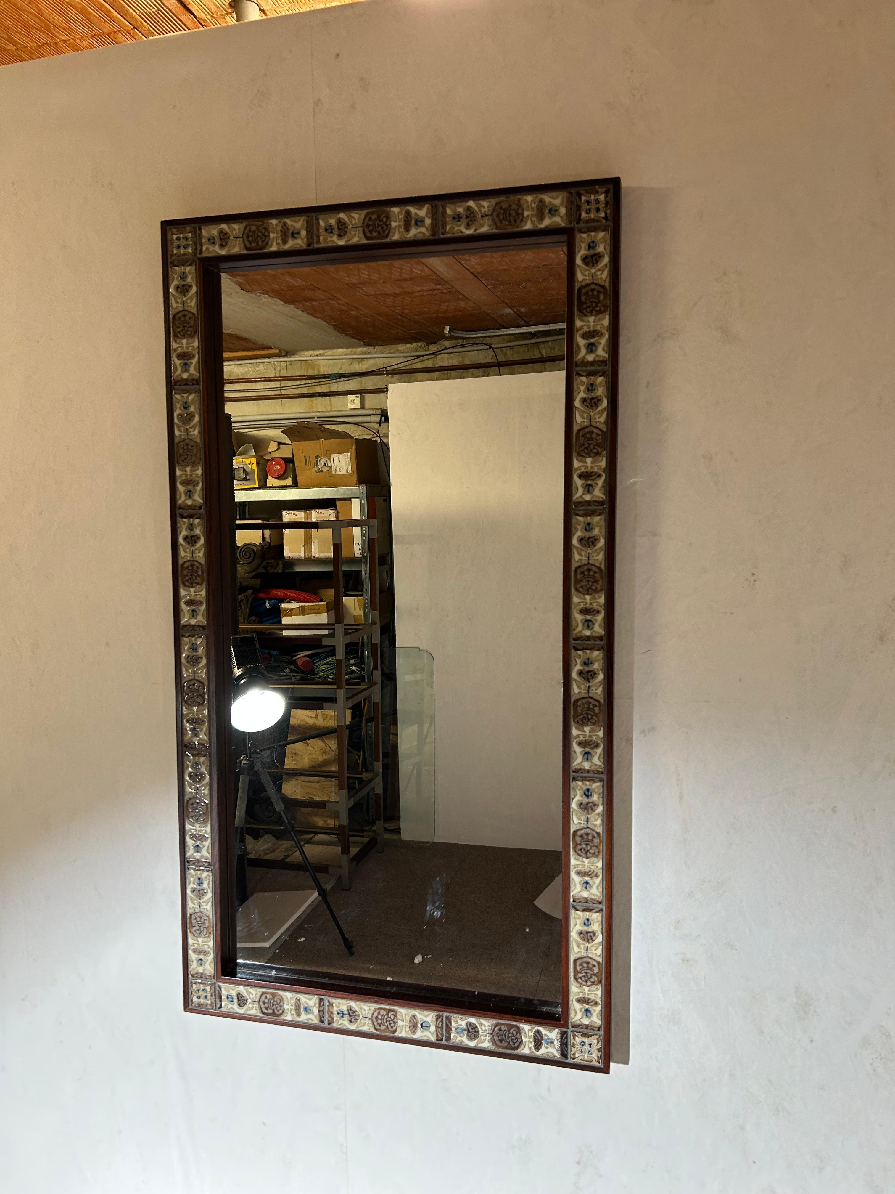Chest of drawers and Mirror, 1950, tiled top, Royal Copenhagen. For Sale 4