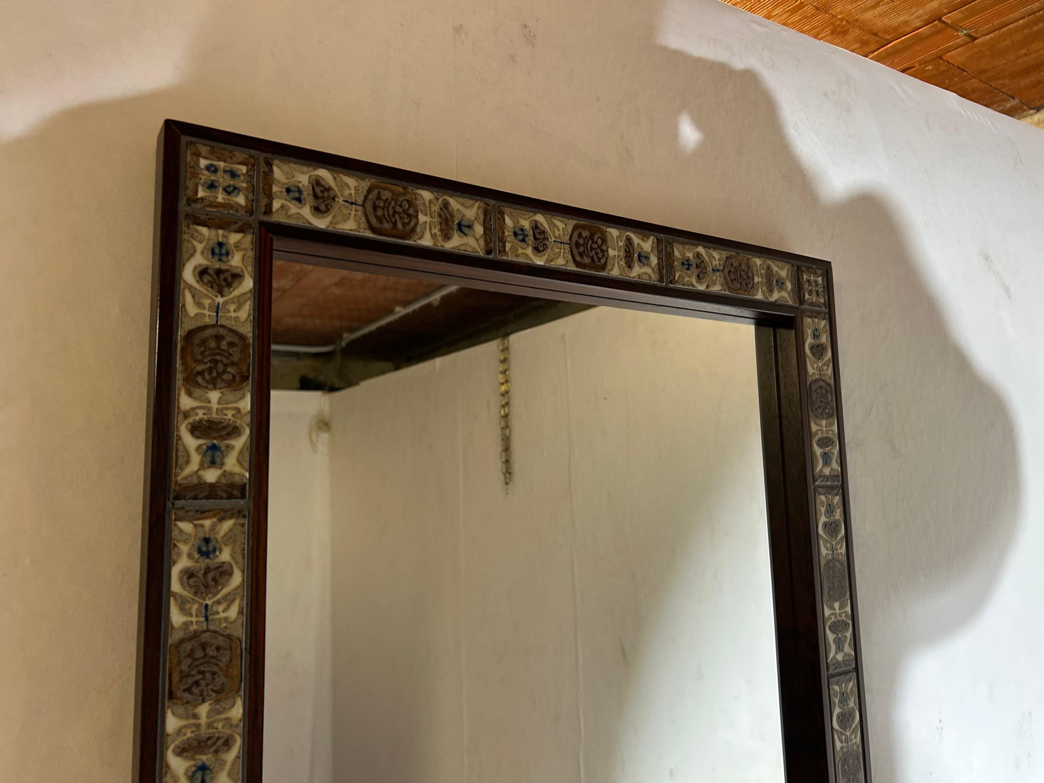 Chest of drawers and Mirror, 1950, tiled top, Royal Copenhagen. For Sale 7
