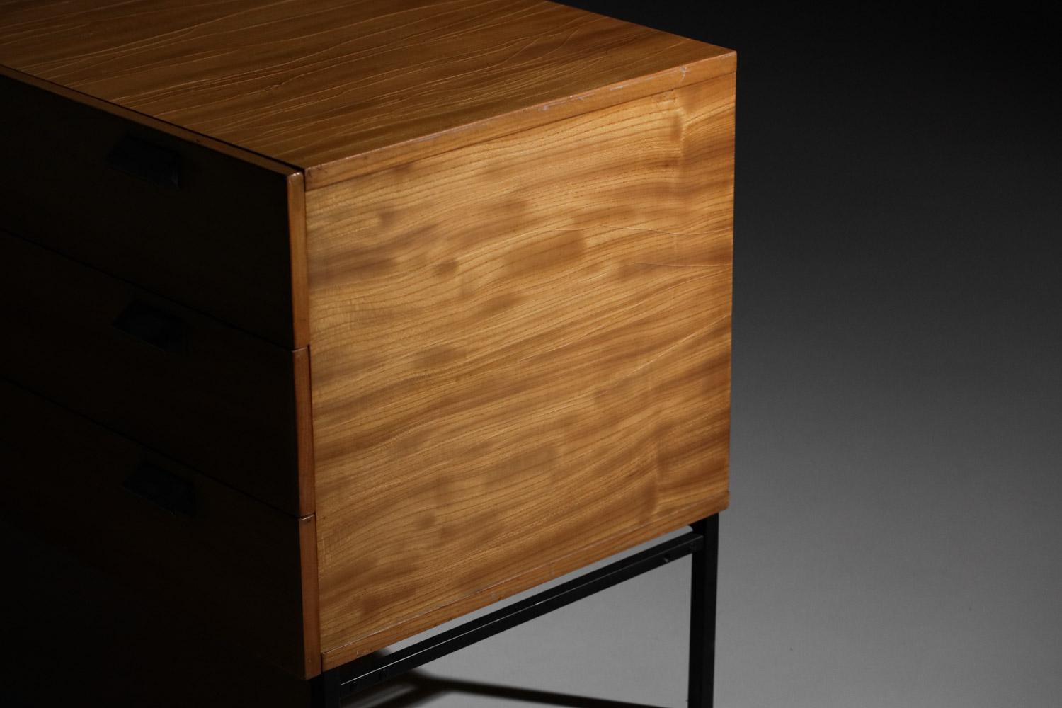 Métal Commode André Monpoix Modèle 812 pour Meuble TV, années 1960