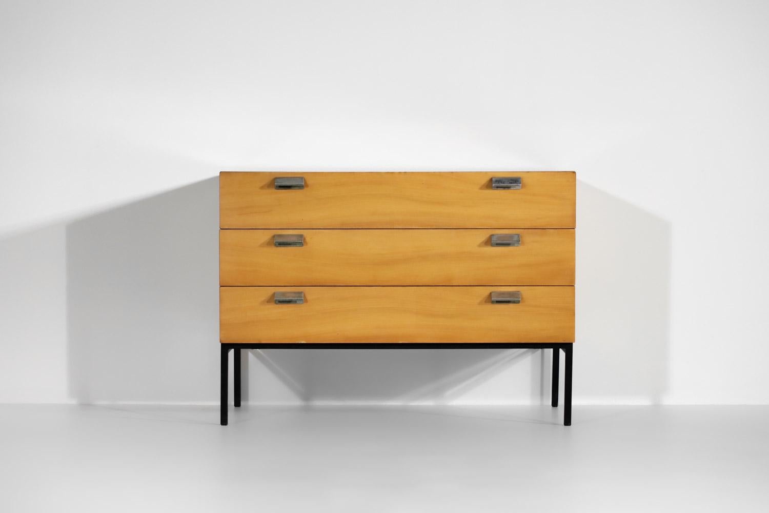 Chest of Drawers André Monpoix Model 812 for Meuble TV, 1960s For Sale 12